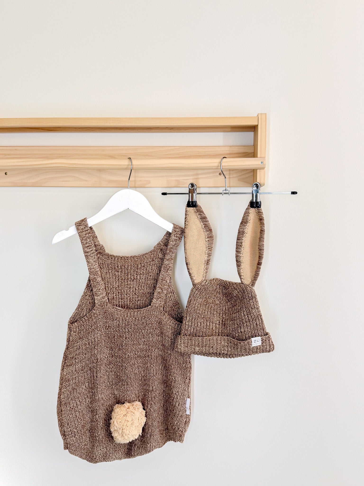 Ziggy Lou organic easter romper + bunny ear beanie (2y)