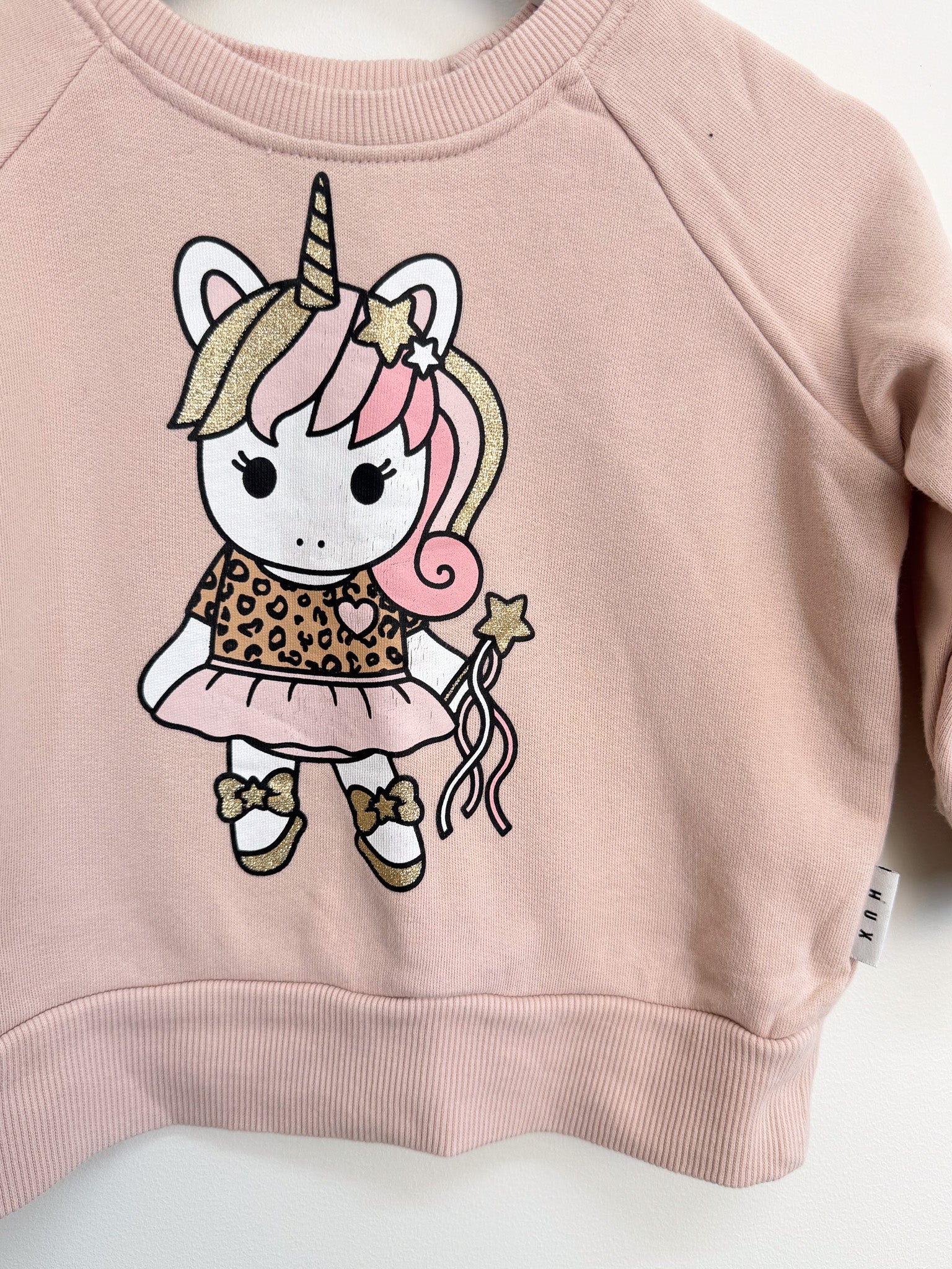 Hux organic unicorn sweatshirt (12-18m)