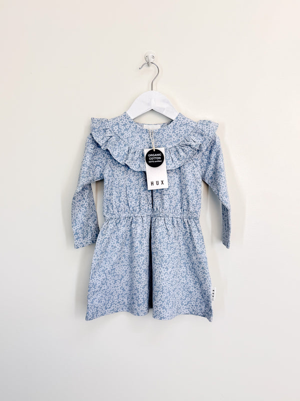 BNWT Hux organic floral bunnies frill dress (18-24m)