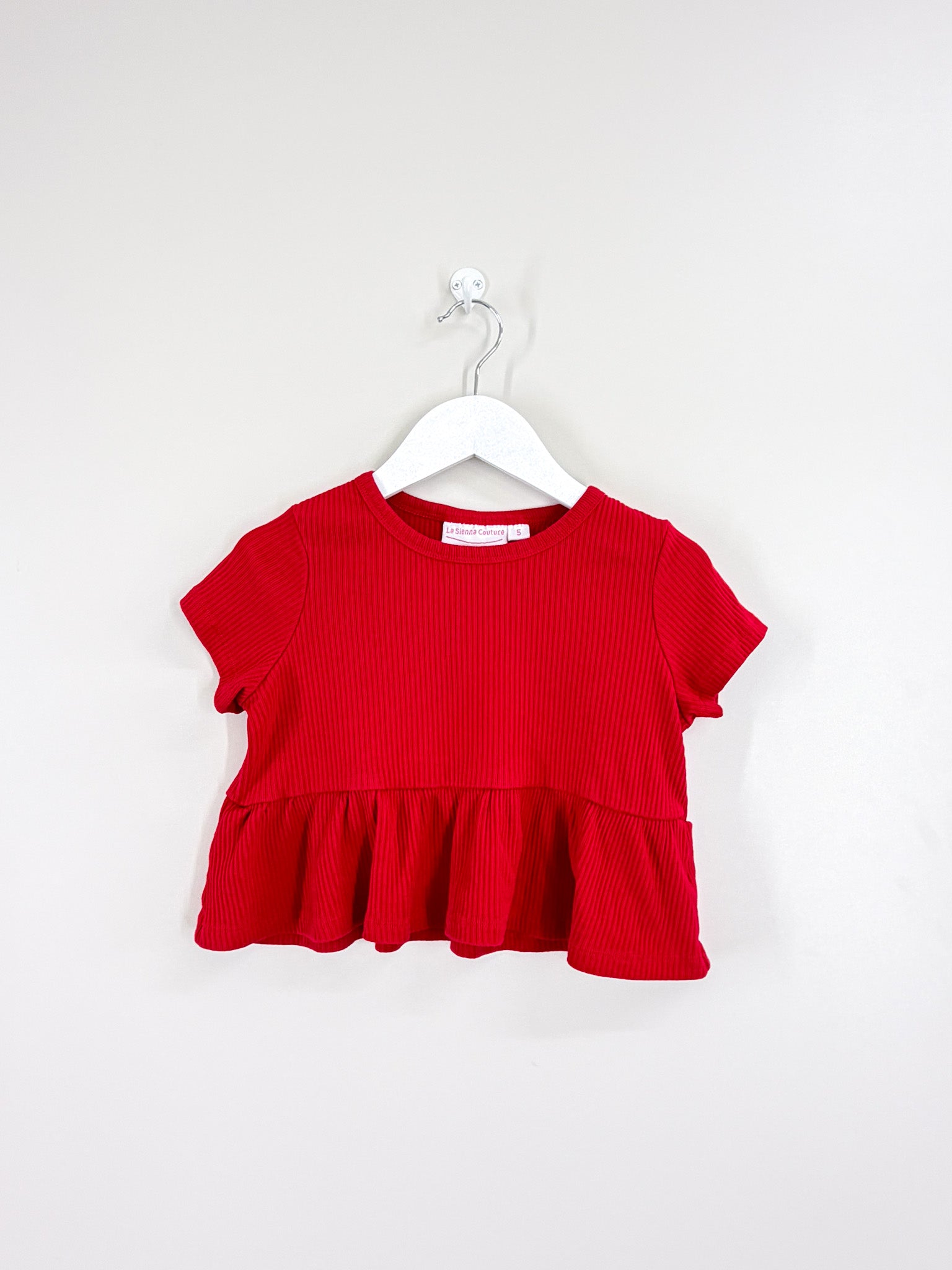 La Sienna cozy rib peplum top (5y)