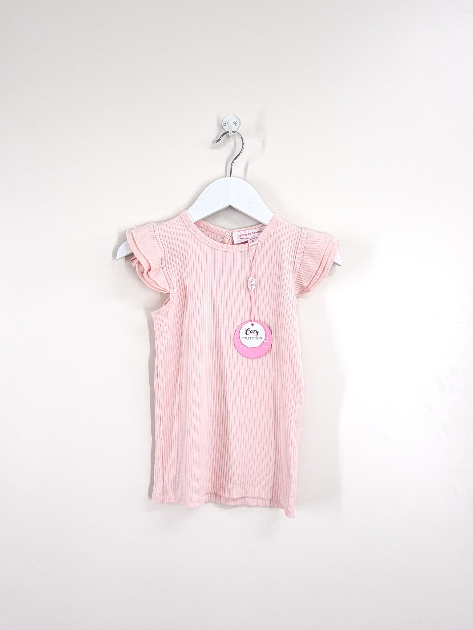 BNWT La Sienna cozy flutter tee - peachy (6y)
