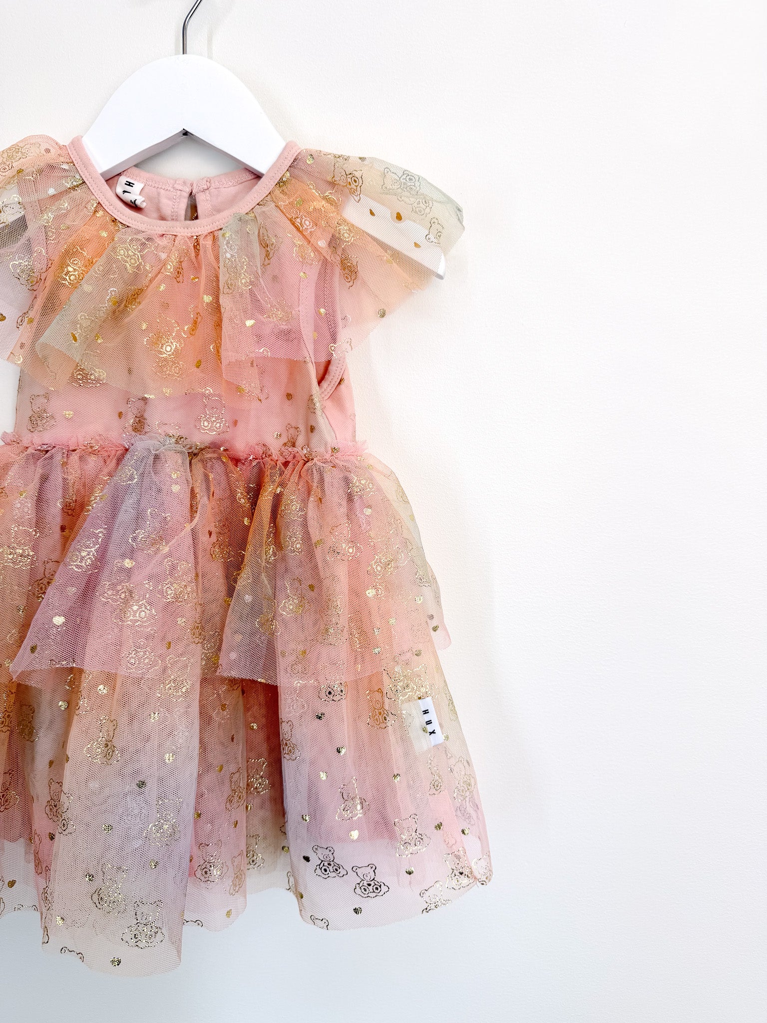 Hux cloud bear tiered party dress (18-24m)