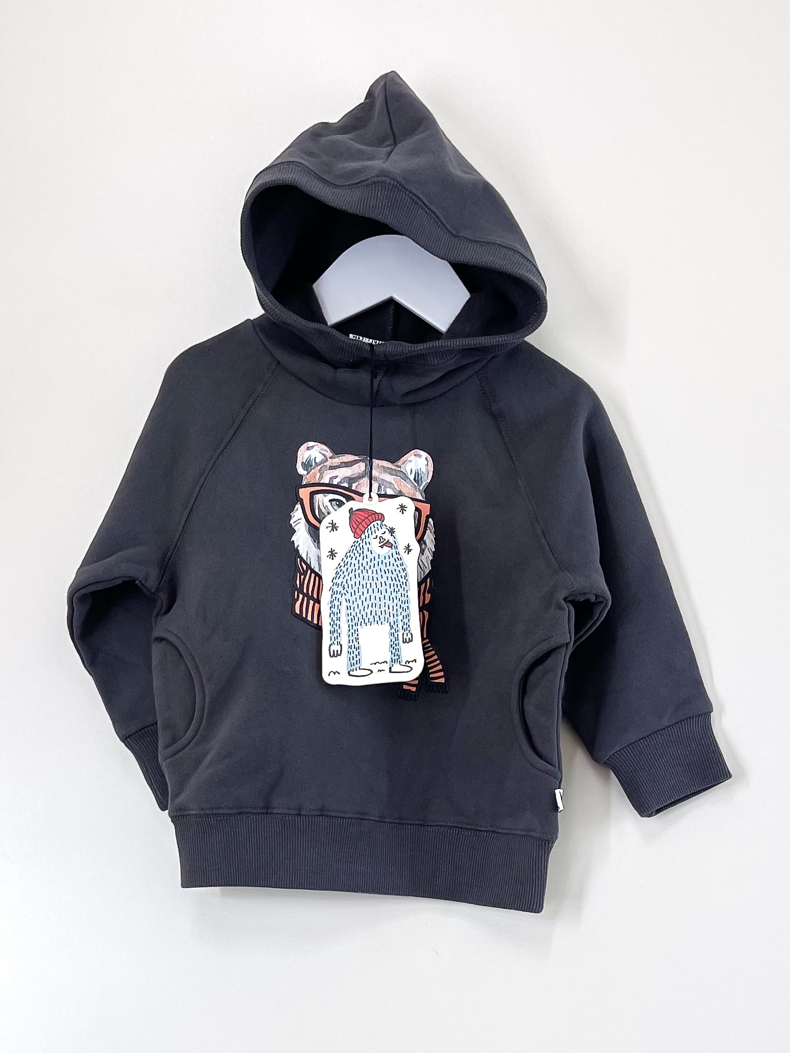 BNWT Minti tiger in disguise furry hoodie (2y)