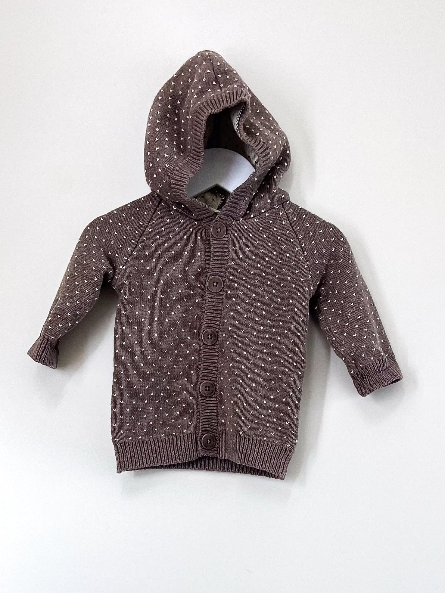 Nature Baby organic knit hood cardigan (3-6m)