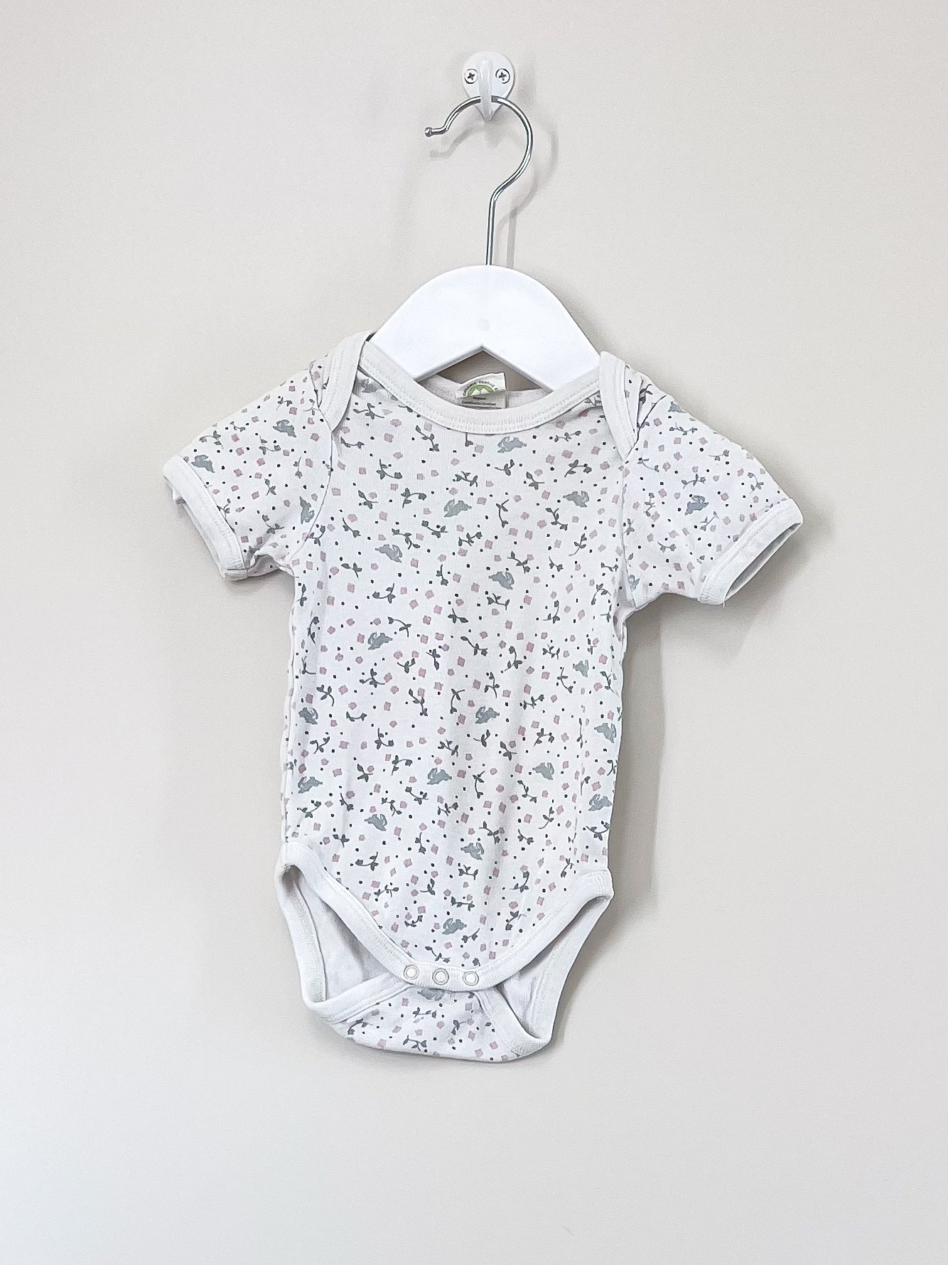 Nature Baby organic bodysuit - floral bunny (0-3m)