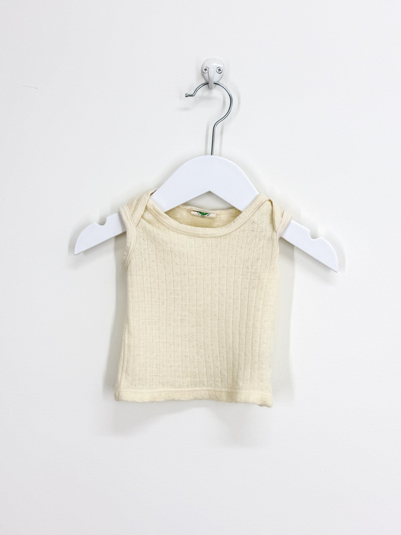 Nature Baby merino pointelle singlet top (newborn)