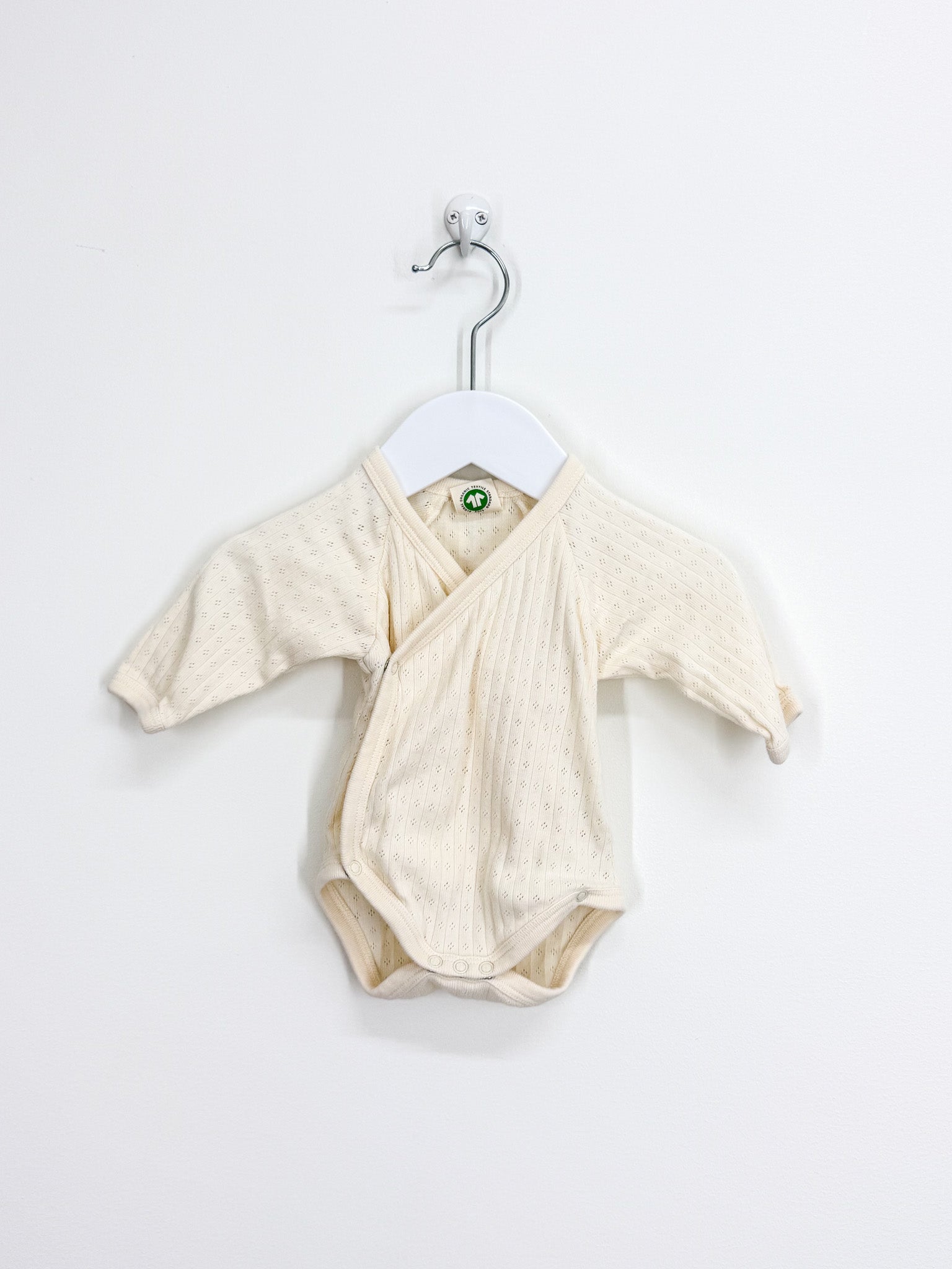 Nature Baby organic pointelle kimono bodysuit (newborn)