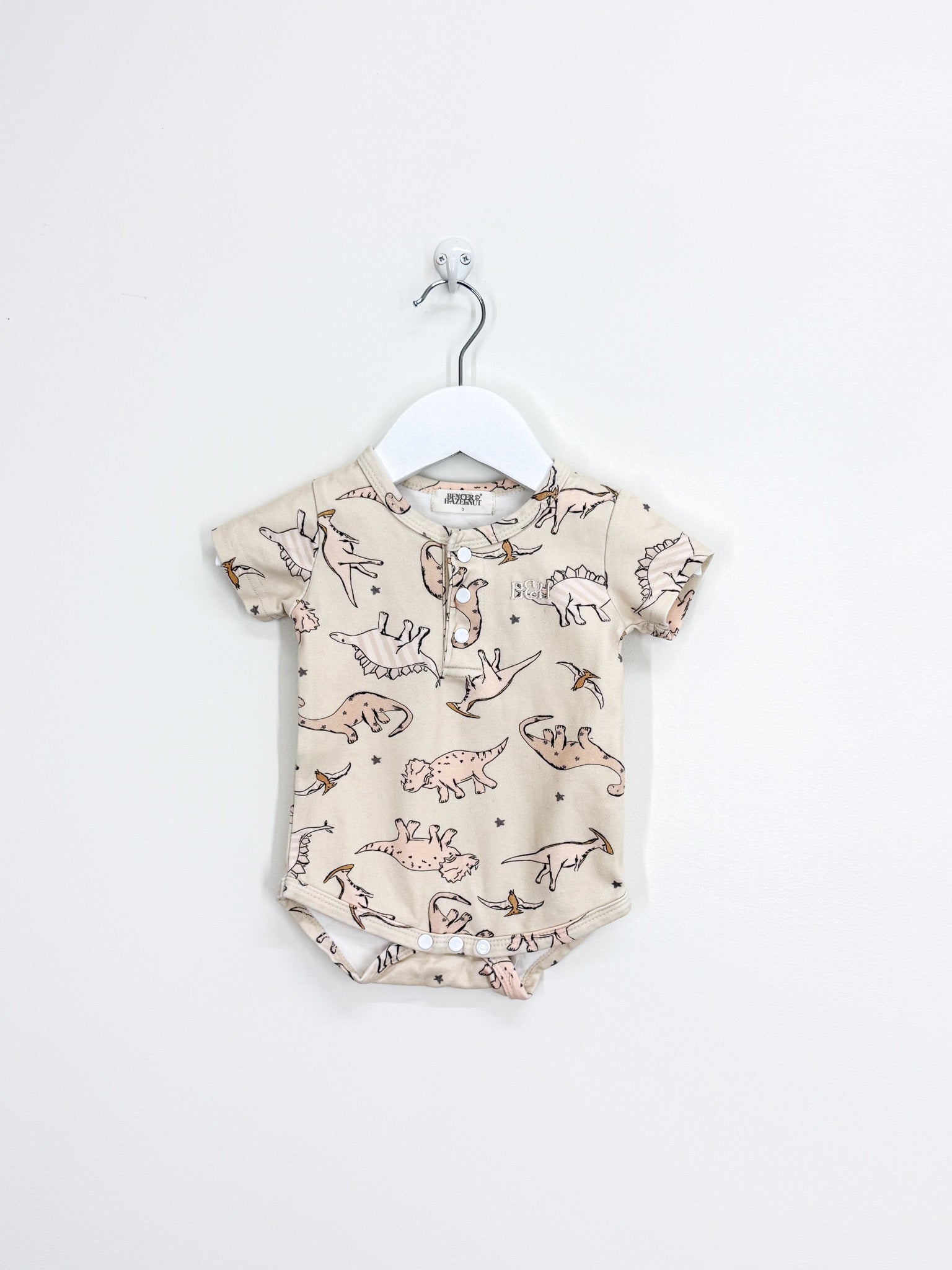 Bencer & Hazelnut dinosaur henley bodysuit (6-12m)