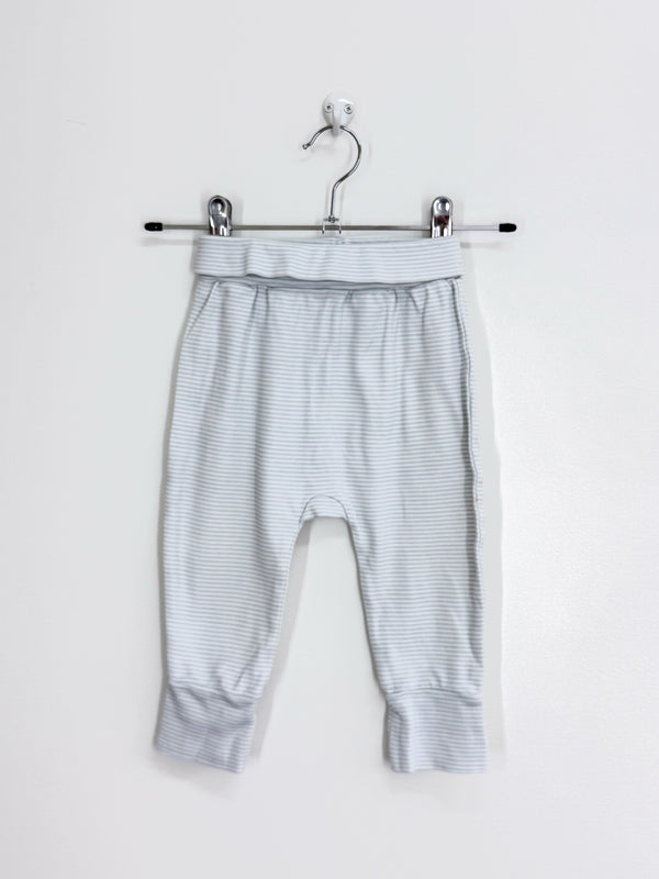 Little Bundle fold over leggings - blue stripe (6-12m)
