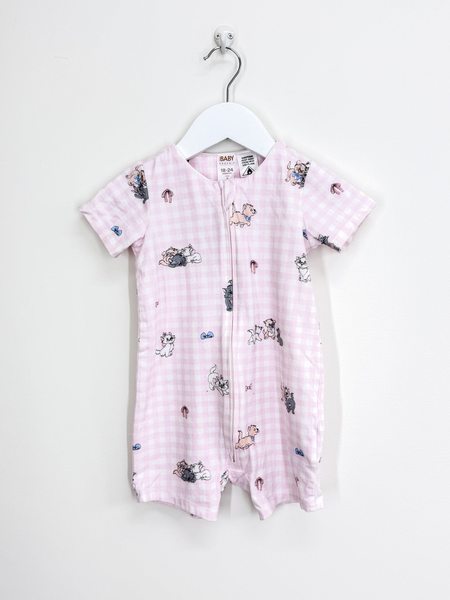Cotton On Kids x Aristocats organic shortie zipsuit (18-24m)