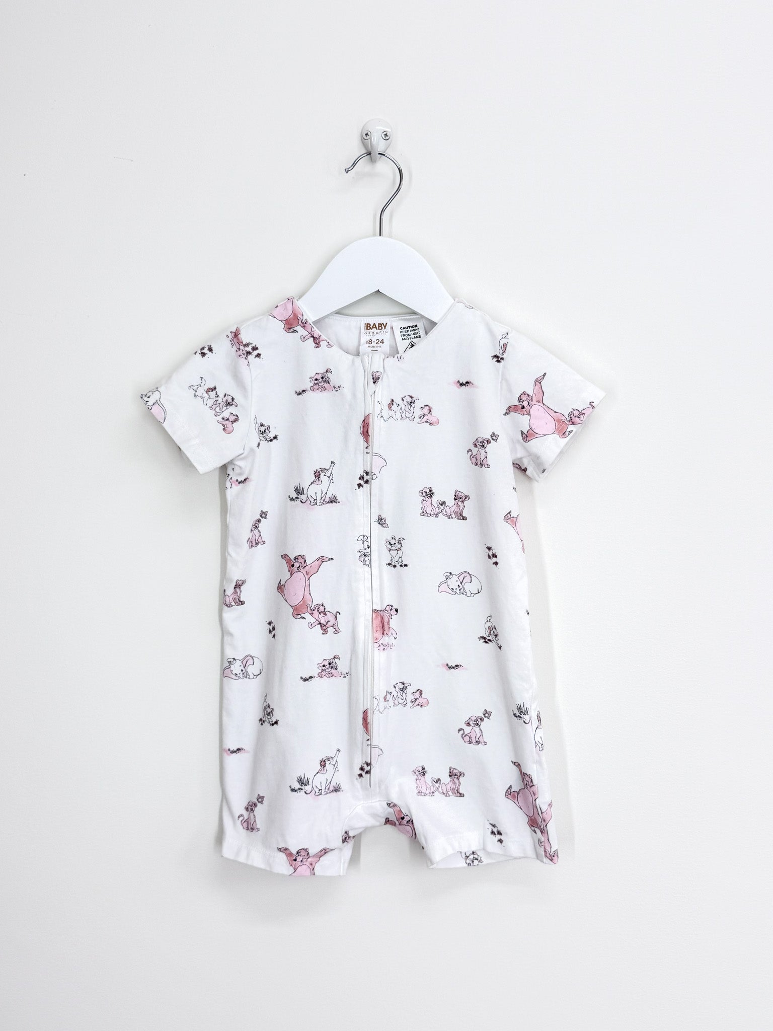 Cotton On Kids x Disney organic shortie zipsuit (18-24m)
