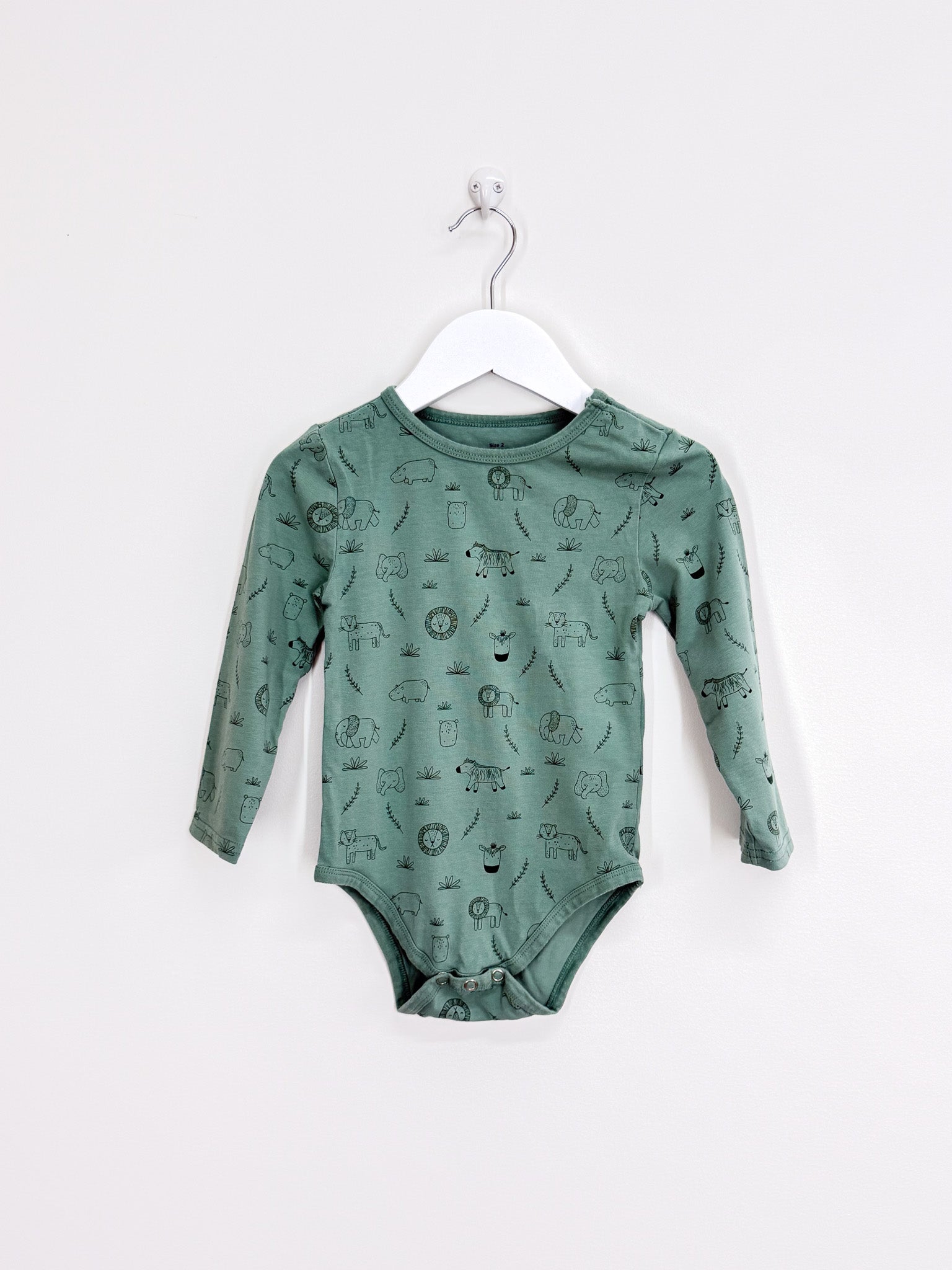 The Sleep Store organic bodysuit - safari animals (2y)