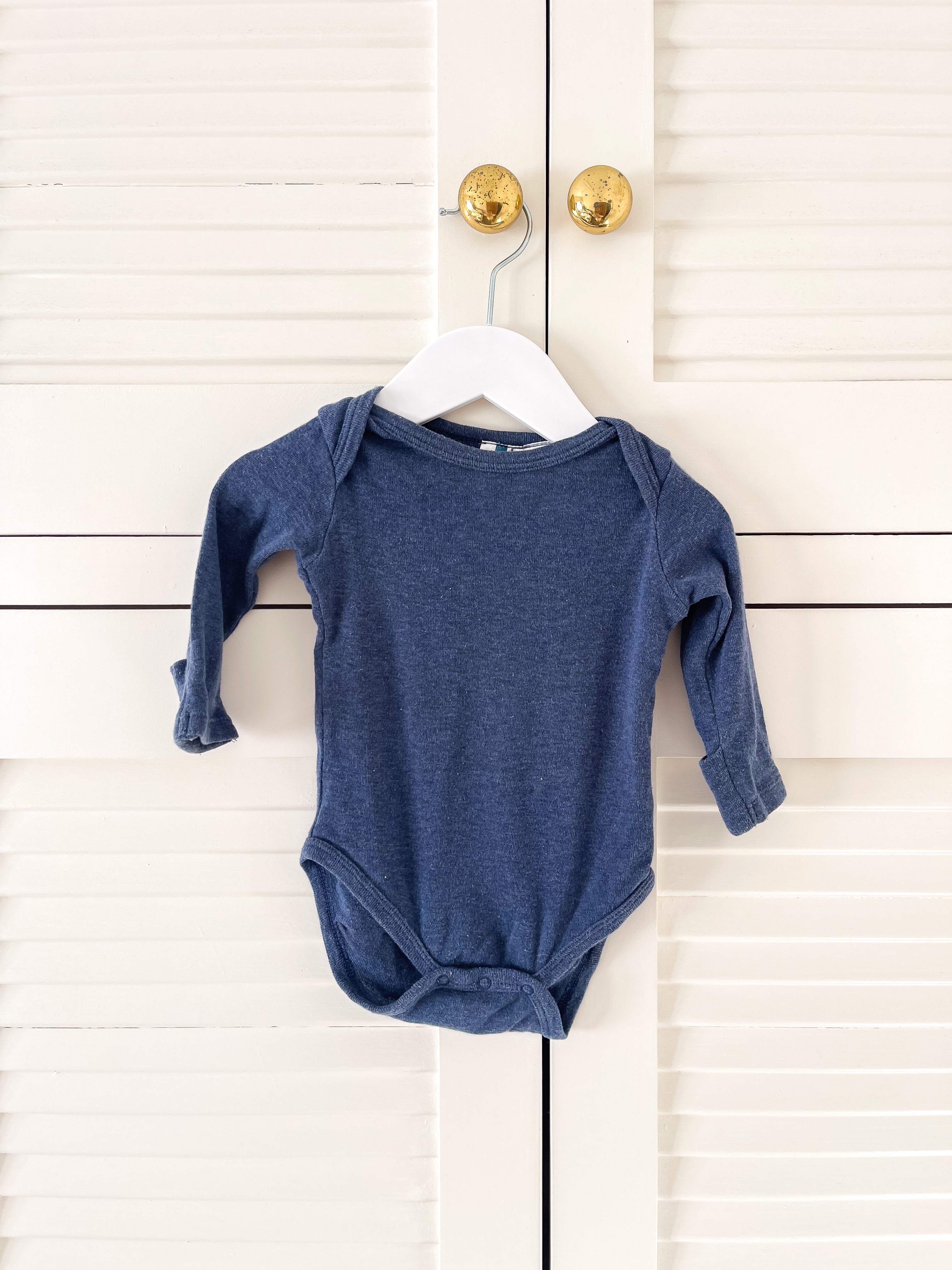 Superfit merino cotton bodysuit - navy marle (0-3m)