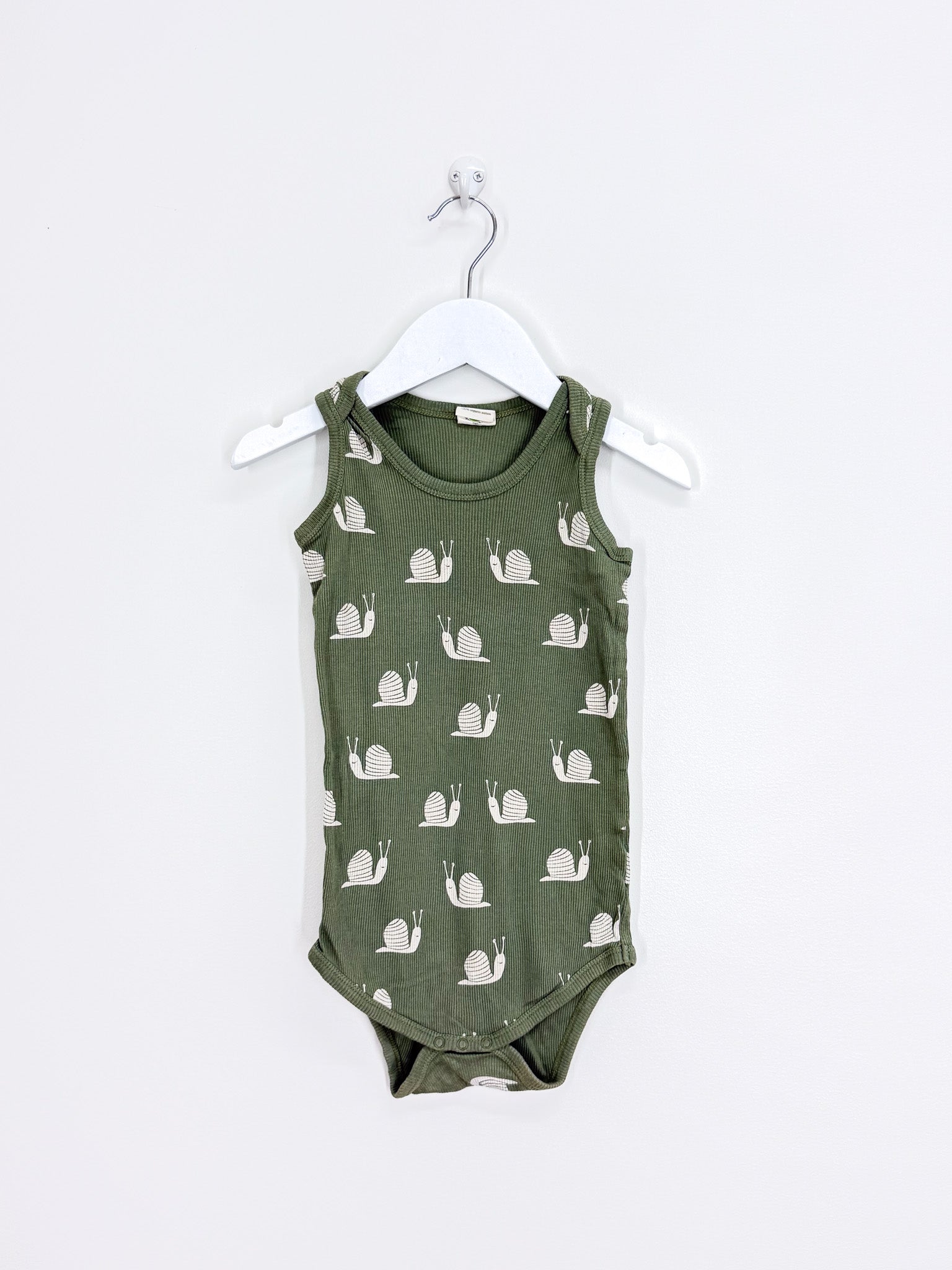 Nature Baby organic rib singletsuit - snails (1y)