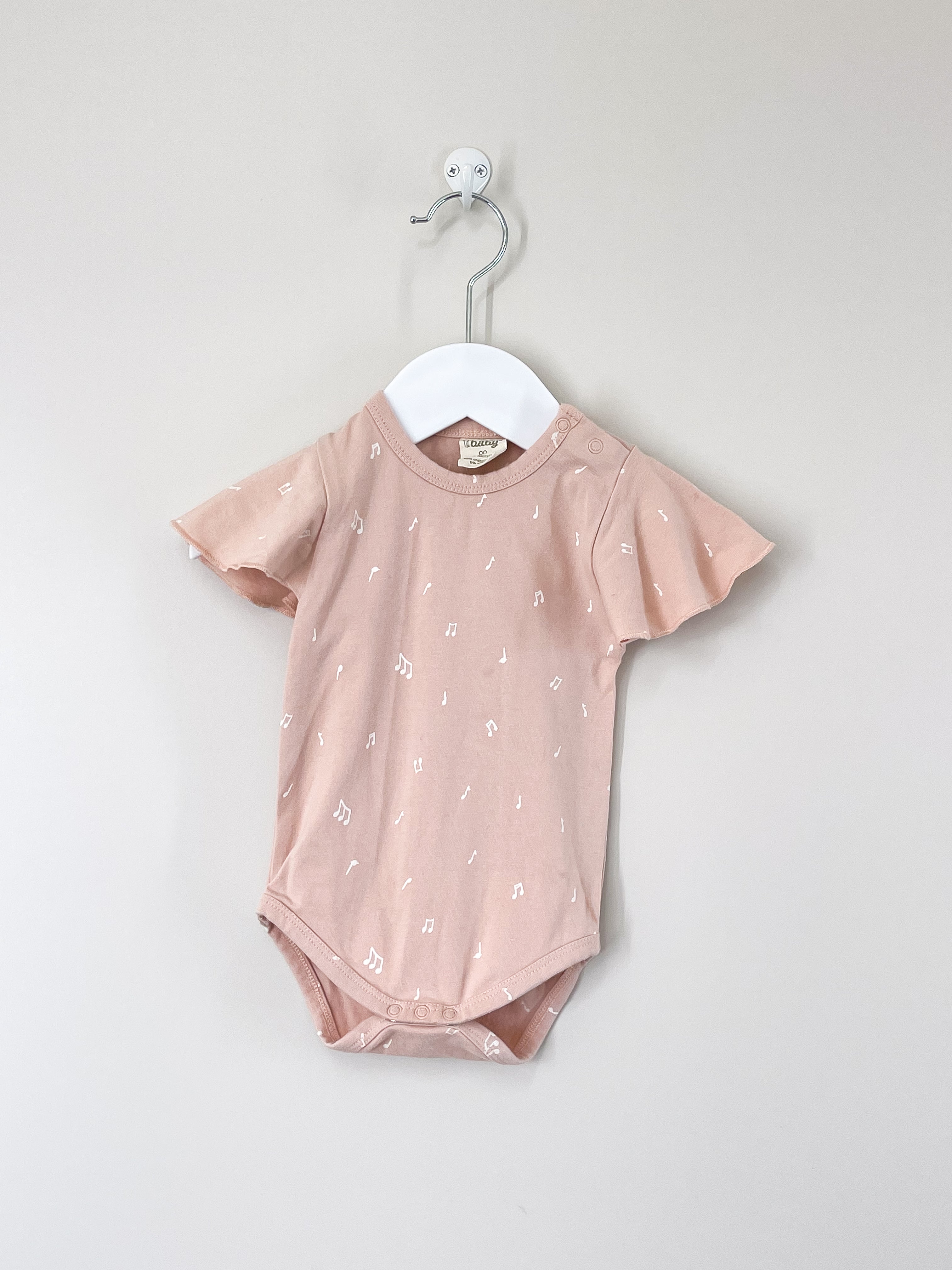 Nature Baby organic petal suit - music notes (3-6m)