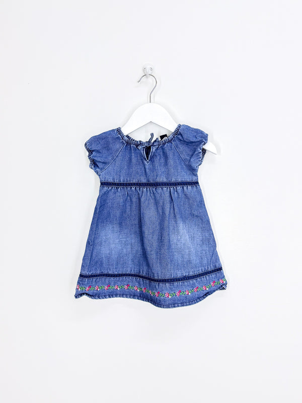 Vintage Y2K Gap denim puff sleeve dress '05 (12-18m)