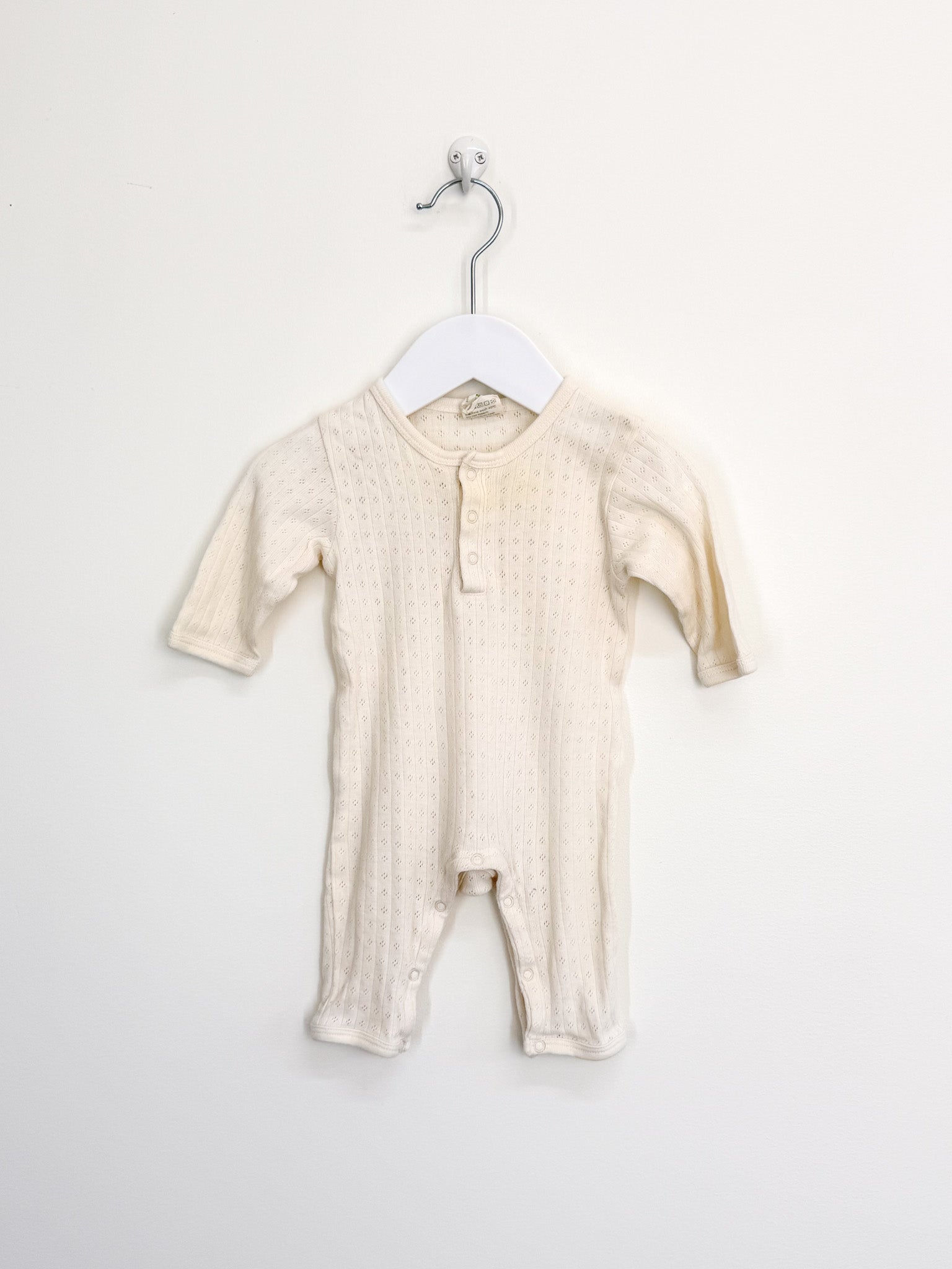 Nature Baby organic pointelle henley PJ suit (0-3m)