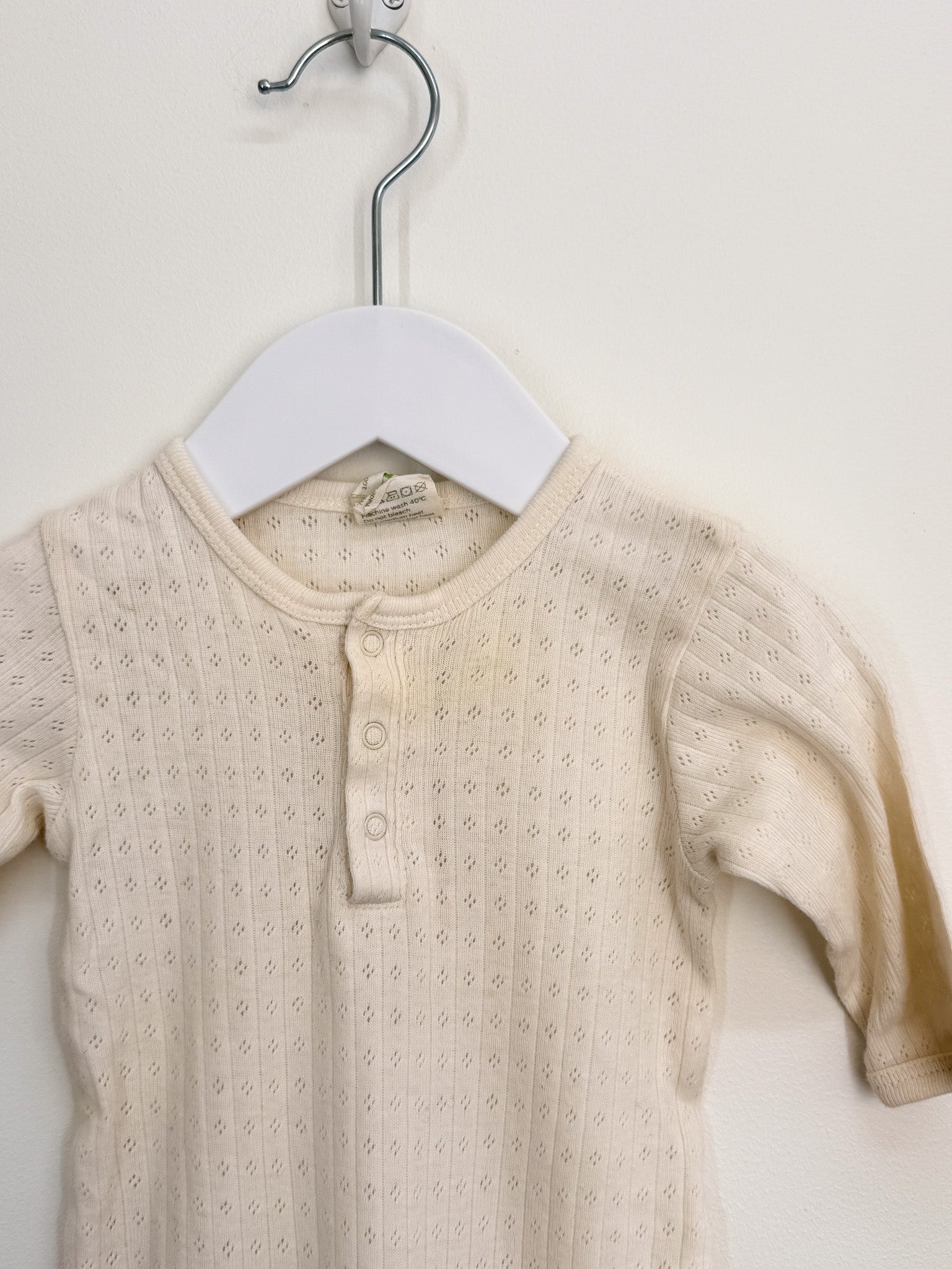 Nature Baby organic pointelle henley PJ suit (0-3m)
