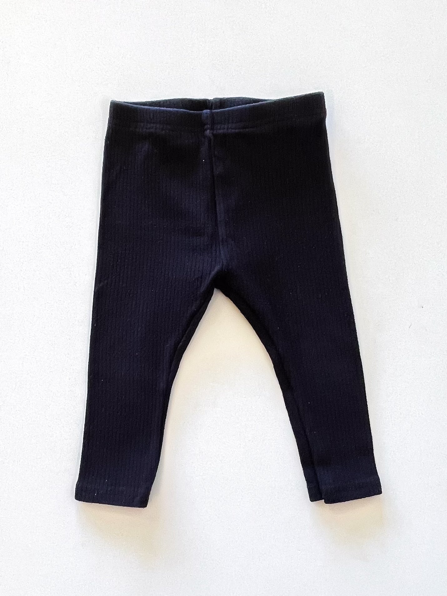 Teeny Weeny ribbed leggings - black (6-12m)