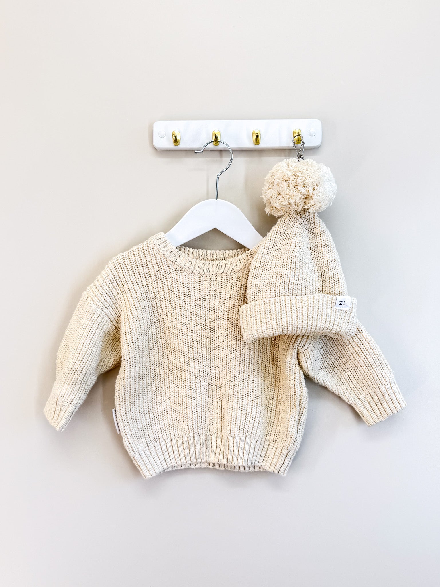 Ziggy Lou knit jumper + beanie (6-12m)