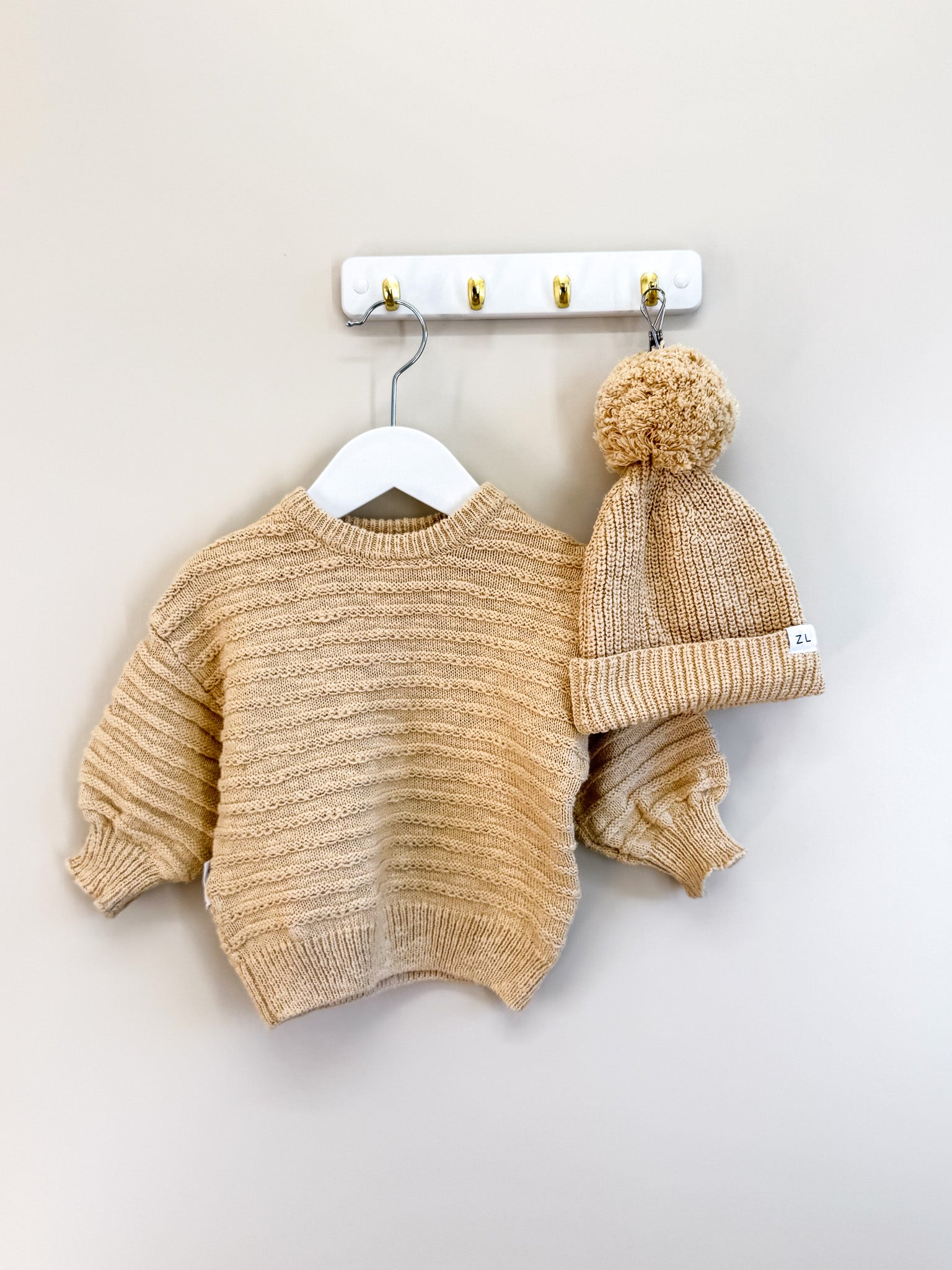Ziggy Lou knit jumper + beanie (6-12m)