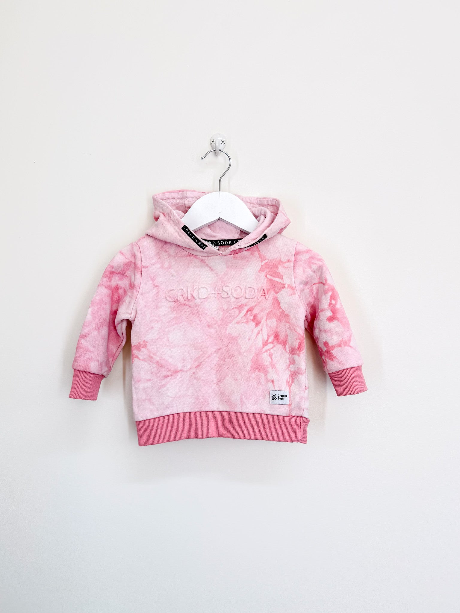 Cracked Soda tie dye embossed logo hoodie (6-12m)