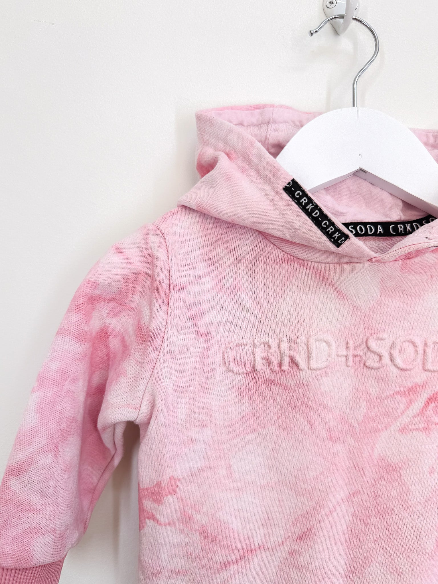Cracked Soda tie dye embossed logo hoodie (6-12m)