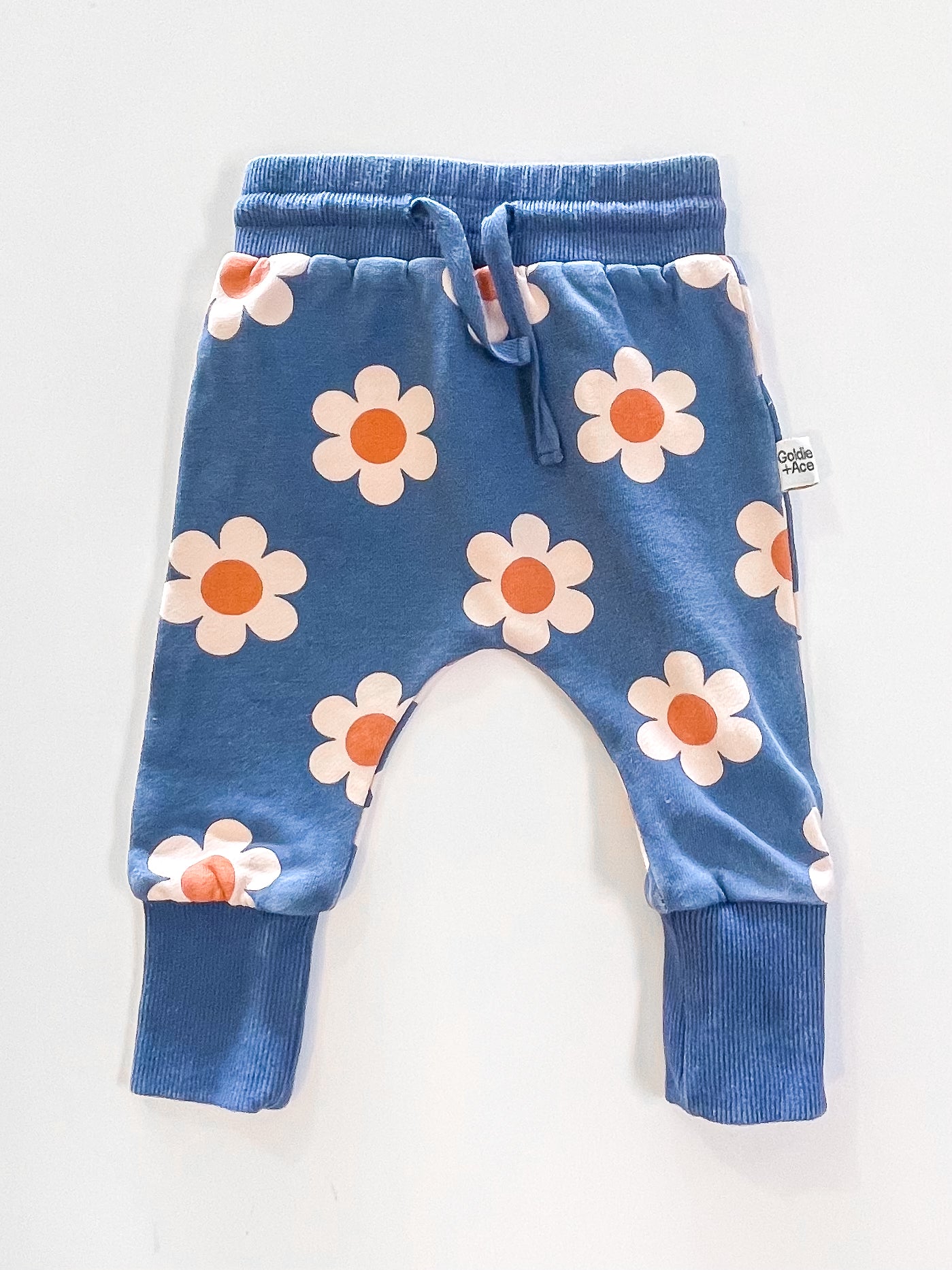 Goldie + Ace terry sweatpants - flower power (0-3m)