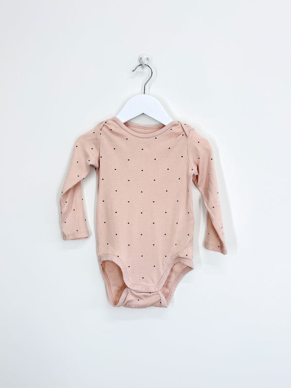 H&M organic bodysuit - blush dots (12-18m)