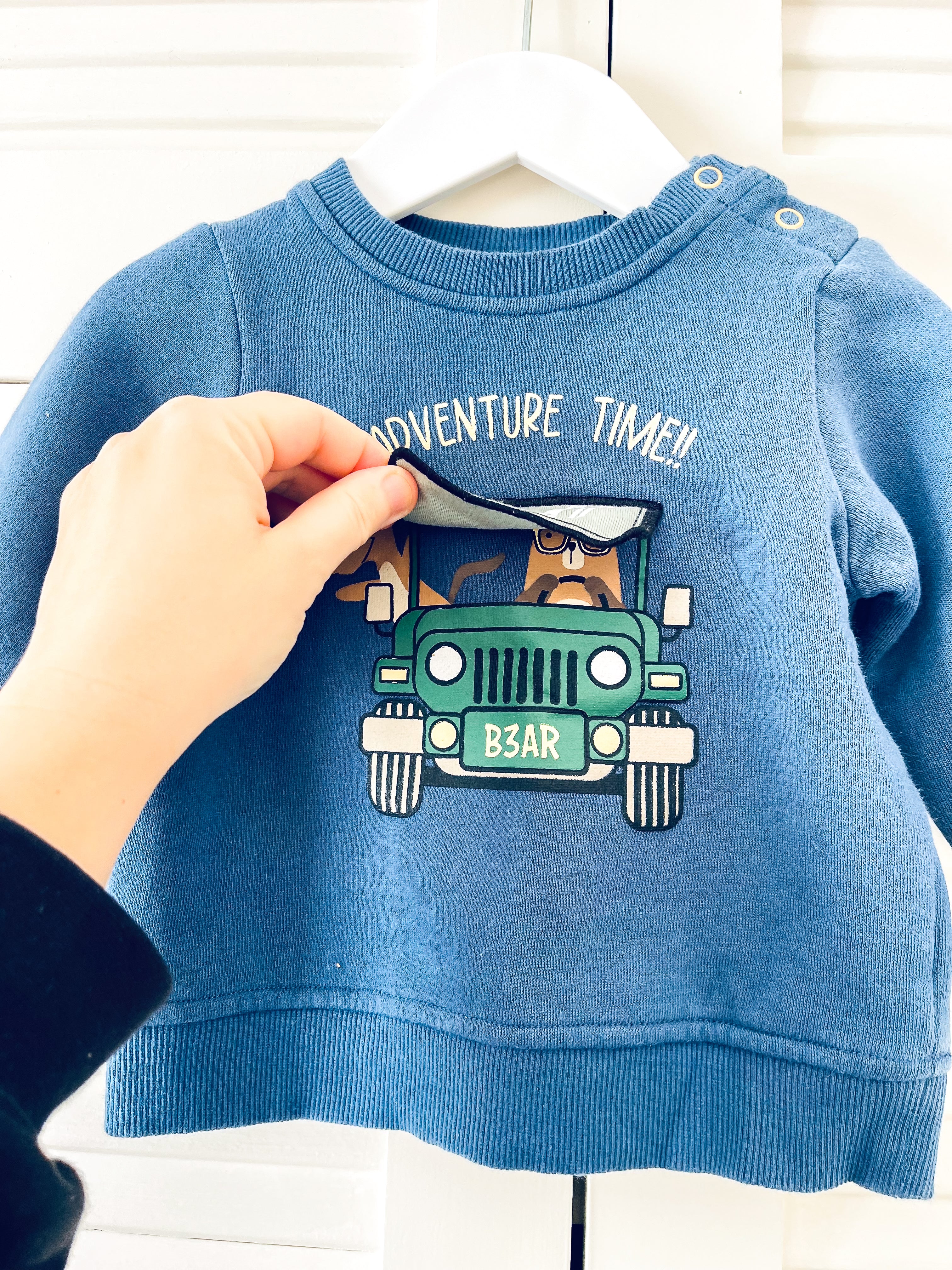 Teeny Weeny lift the flap fleece pullover (12-18m)