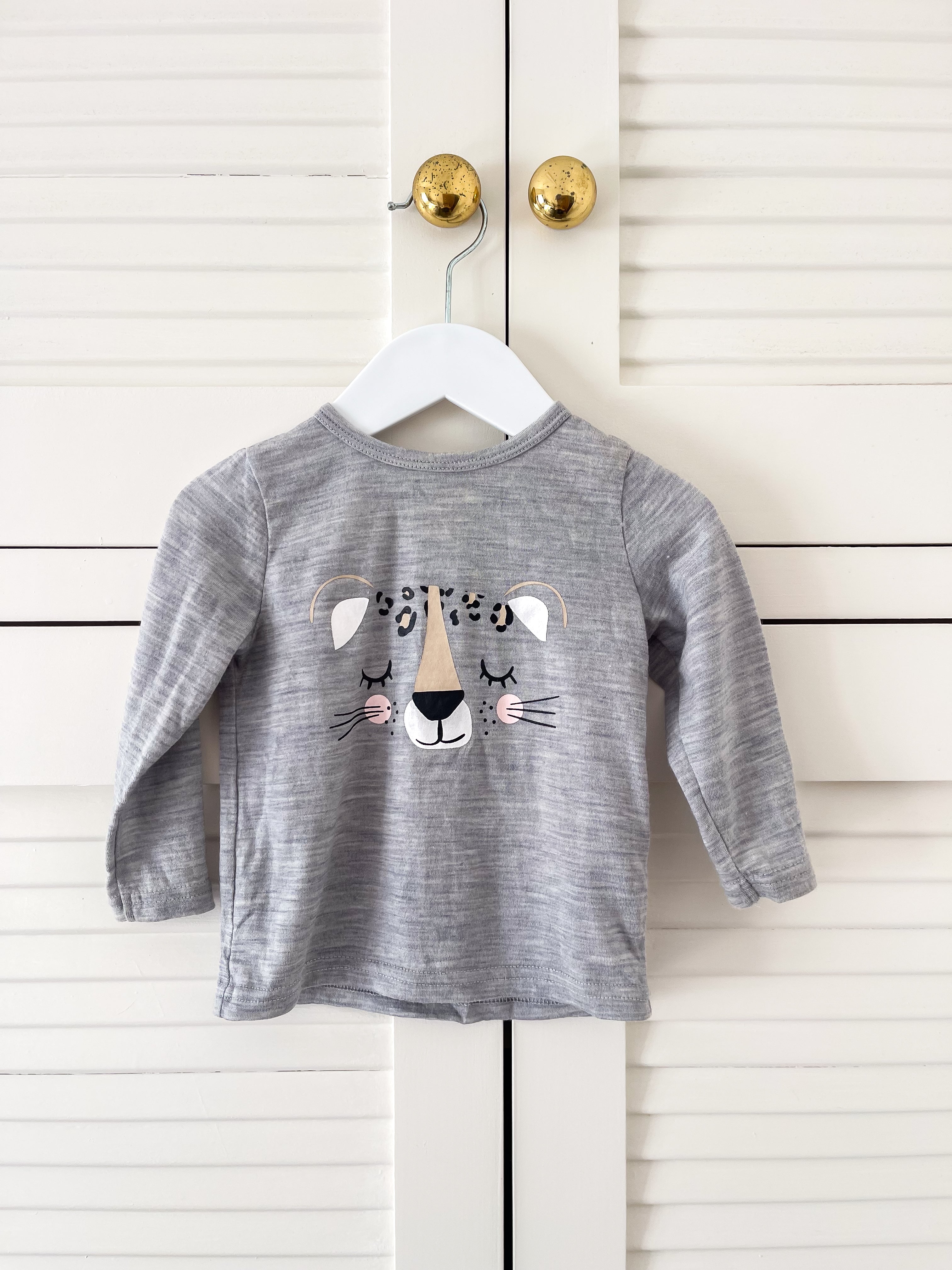 Teeny Weeny merino cheetah long sleeve tee (6-12m)