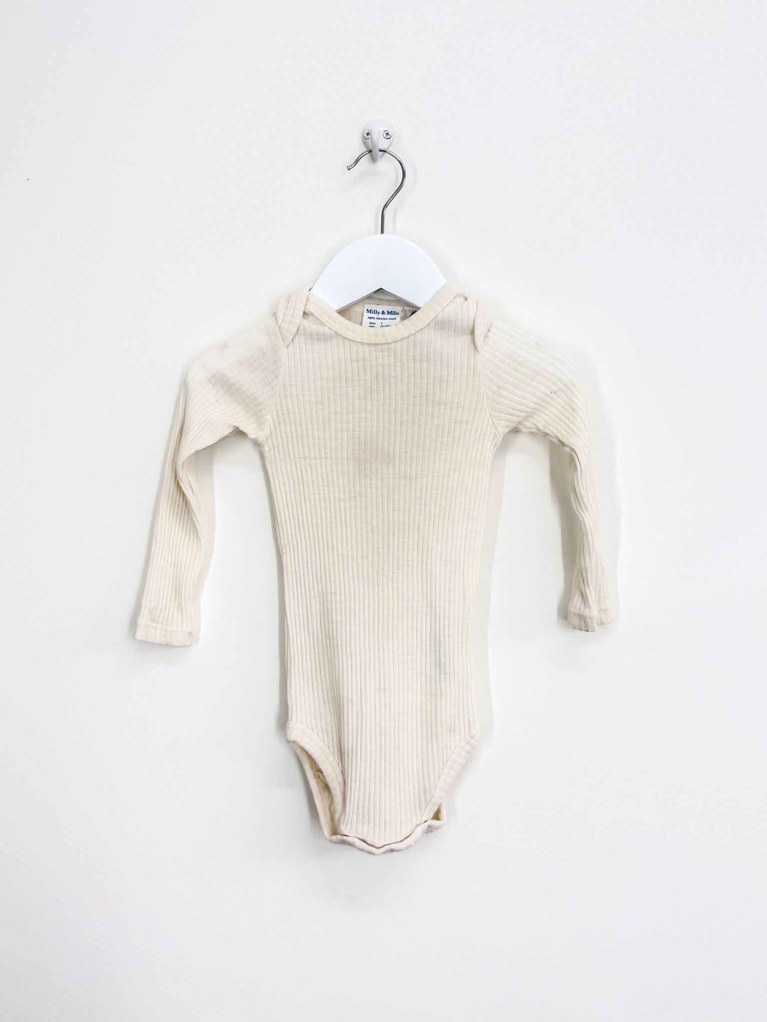 Milly & Milo merino rib bodysuit (12-18m)