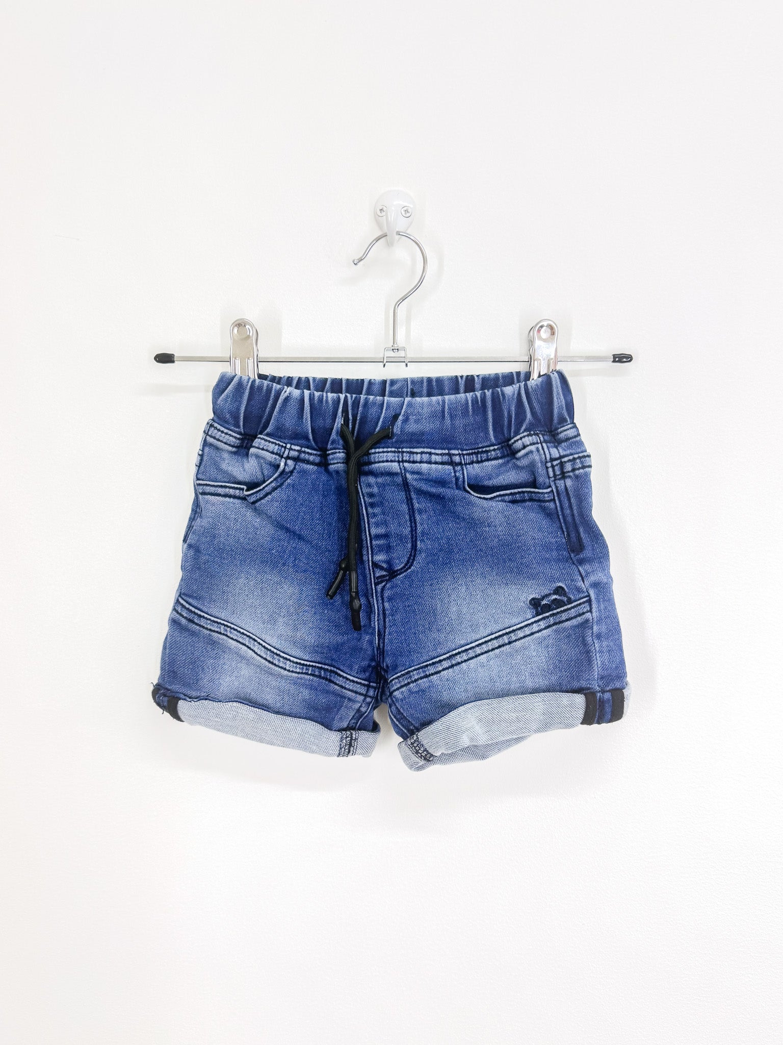 Animal Crackers soft denim drawstring shorts (12-18m)