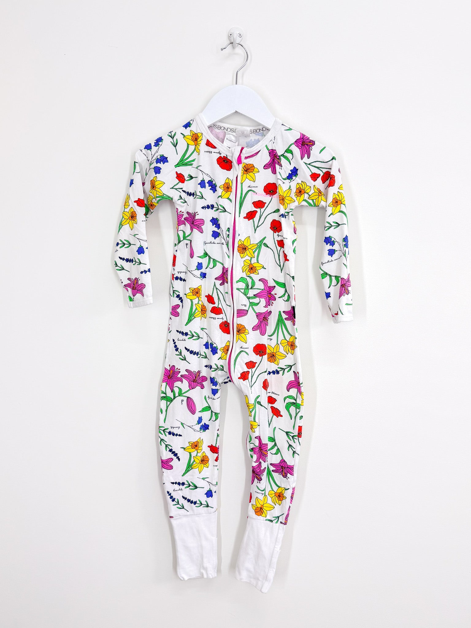 Bonds wondersuit - white floral (3y)