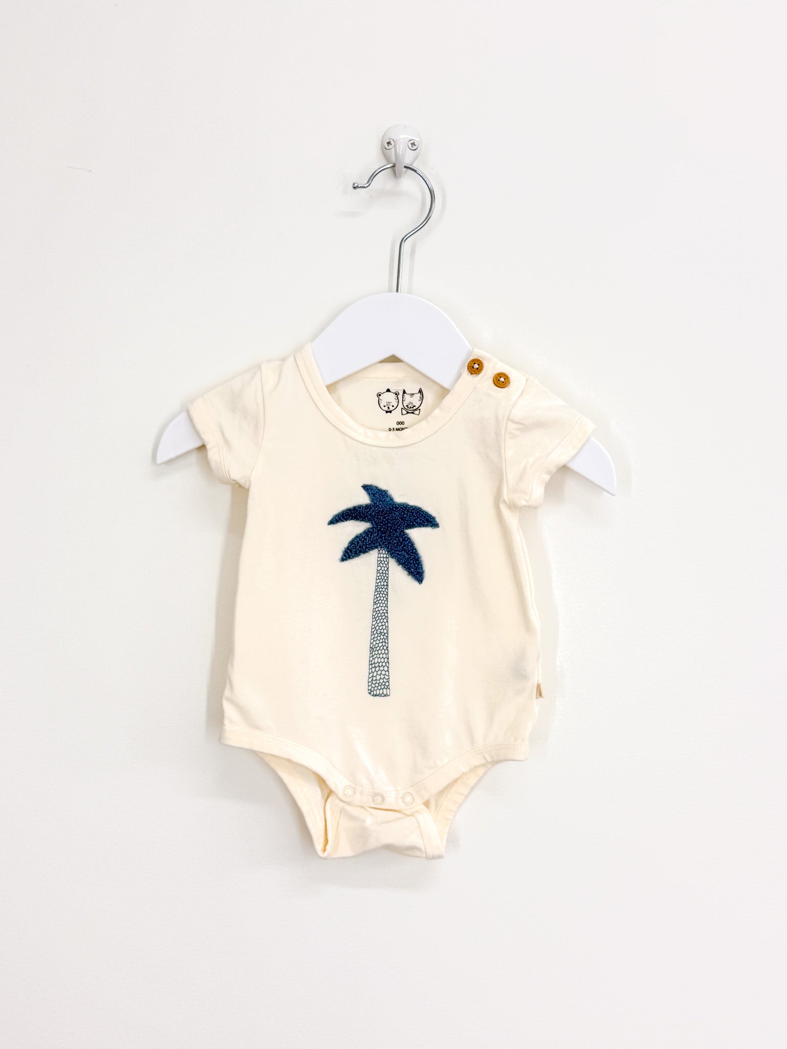 Wilson & Frenchy organic bodysuit - blue palm (0-3m)