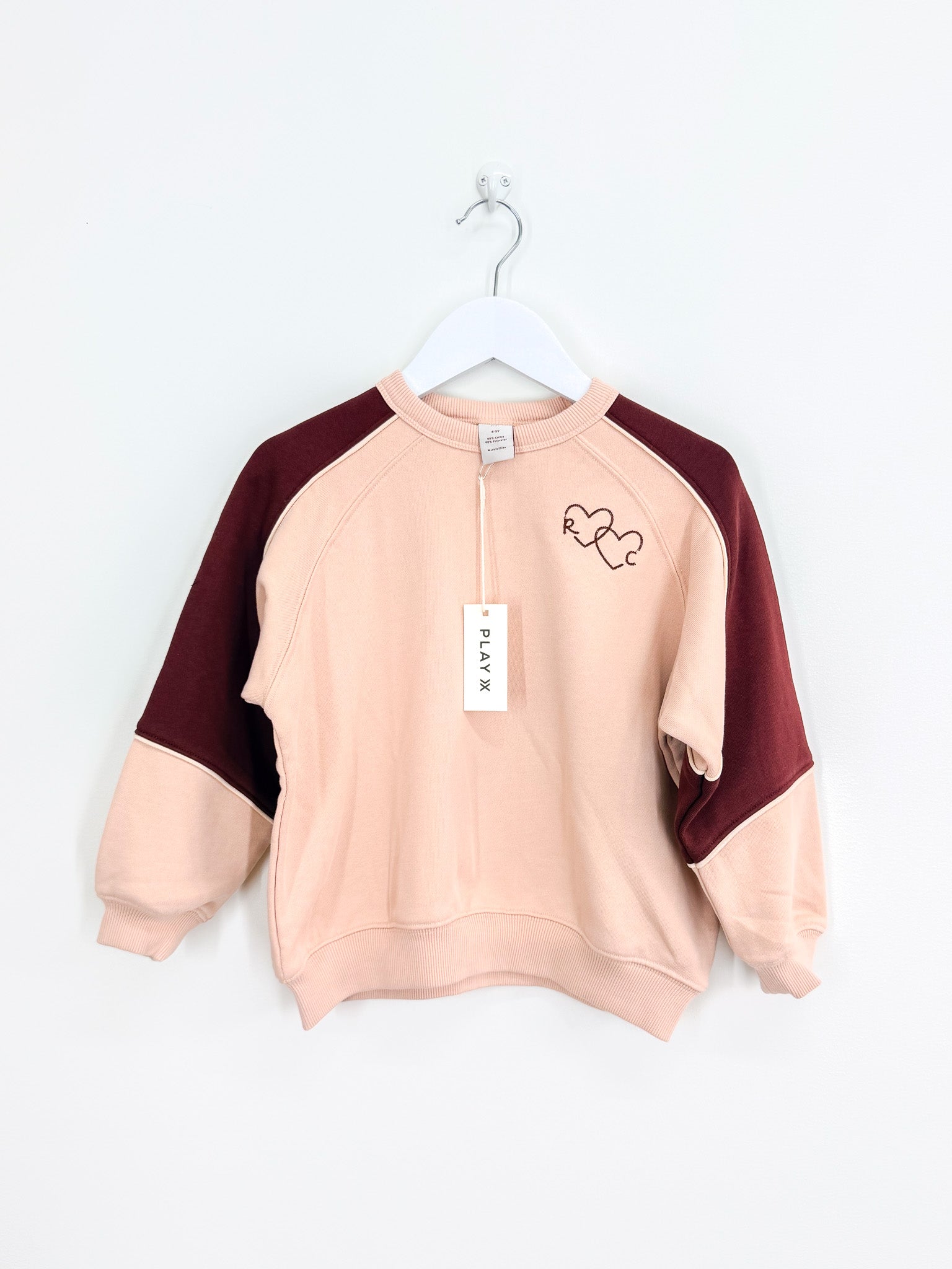 BNWT Rylee & Cru paneled sweatshirt - blush (4-5y)