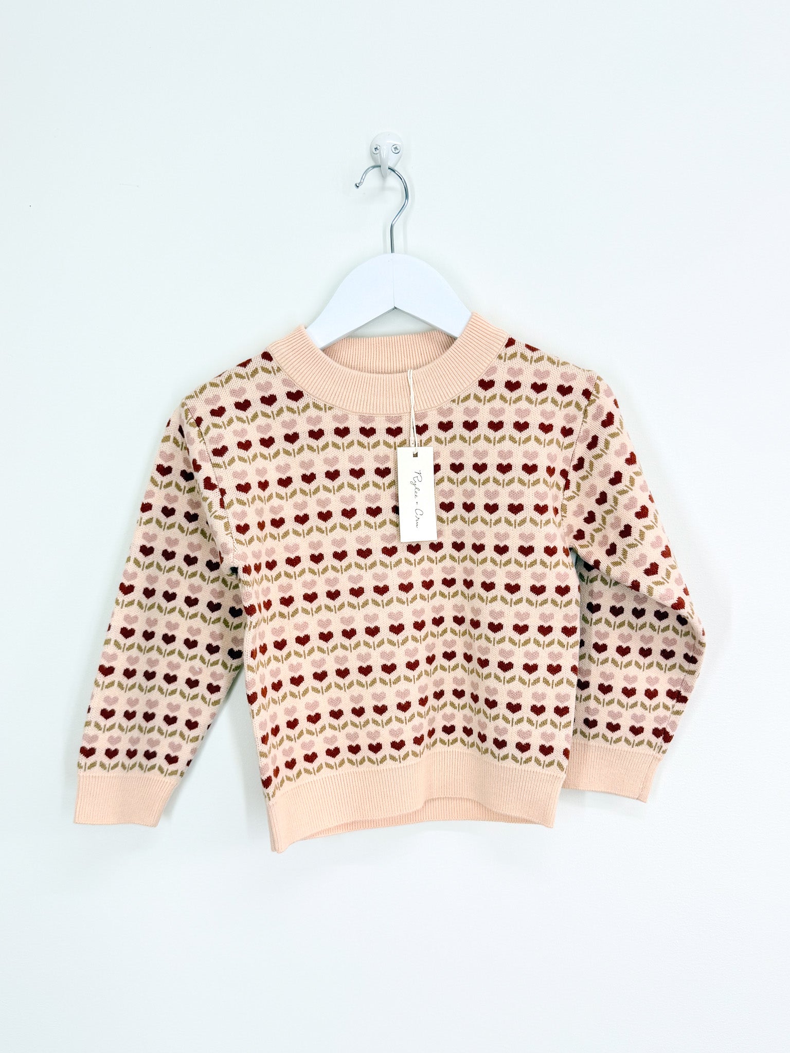 BNWT Rylee & Cru shiloh sweater - ruby hearts (4-5y)