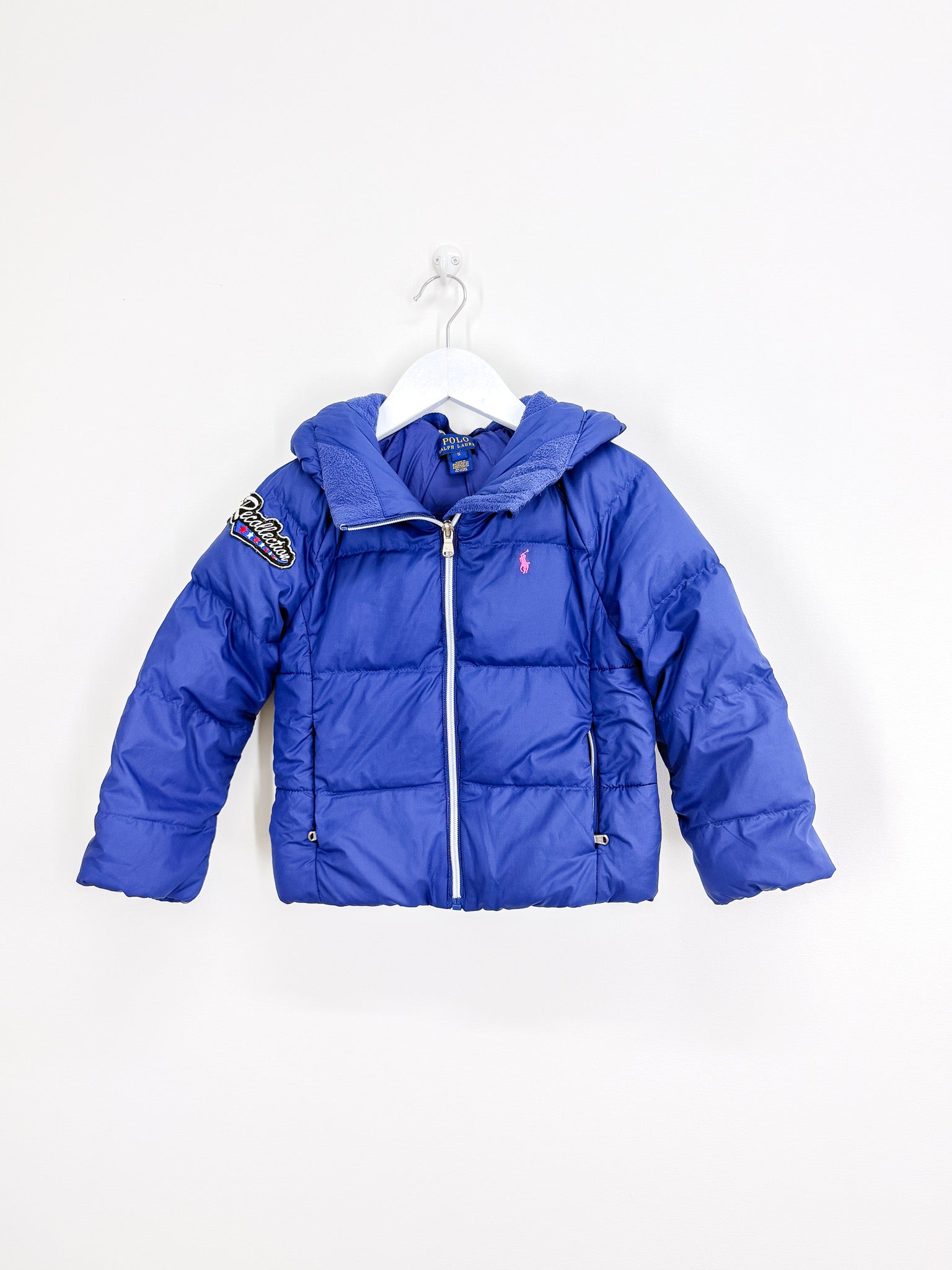 Ralph Lauren pony embroidered down hooded puffer jacket (5y)