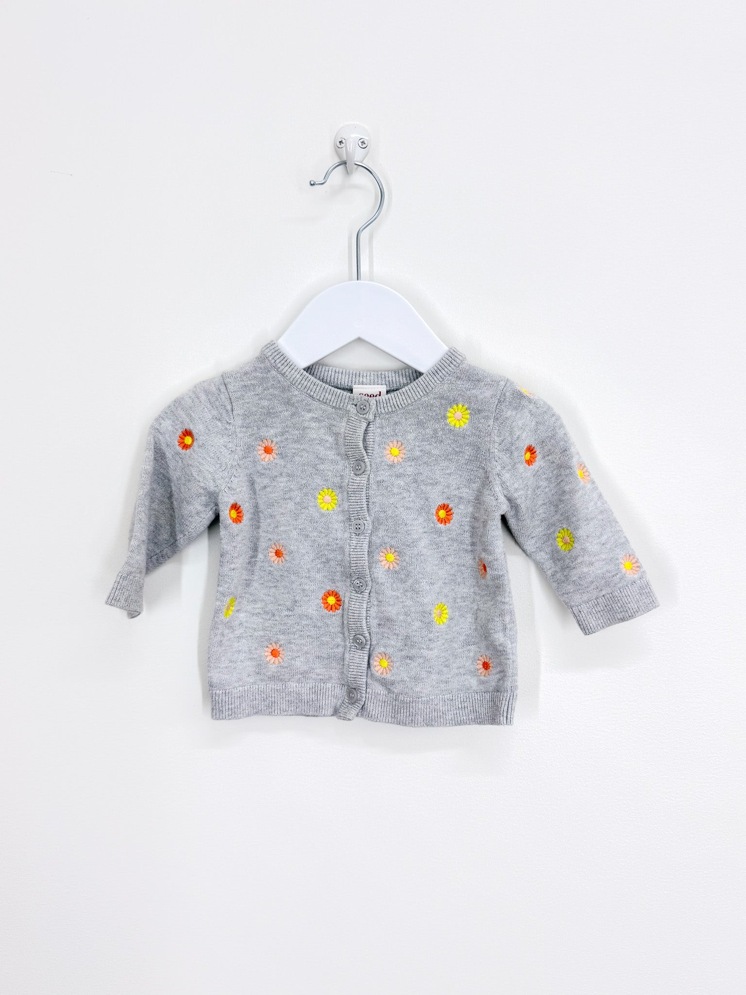 Seed Heritage embroidered floral knit cardigan (0-3m)