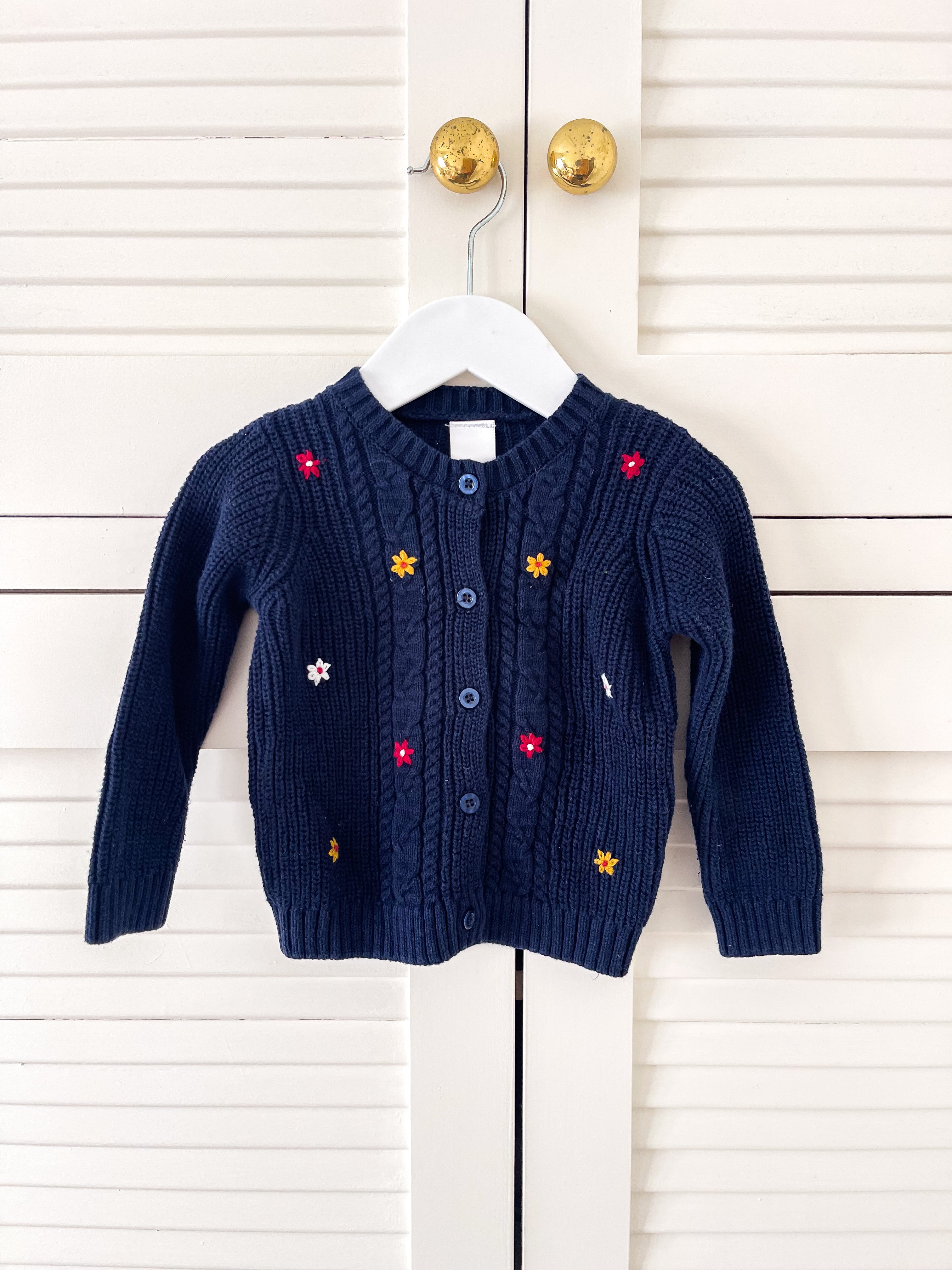 Teeny Weeny flower embroidered knit cardigan (6-12m)