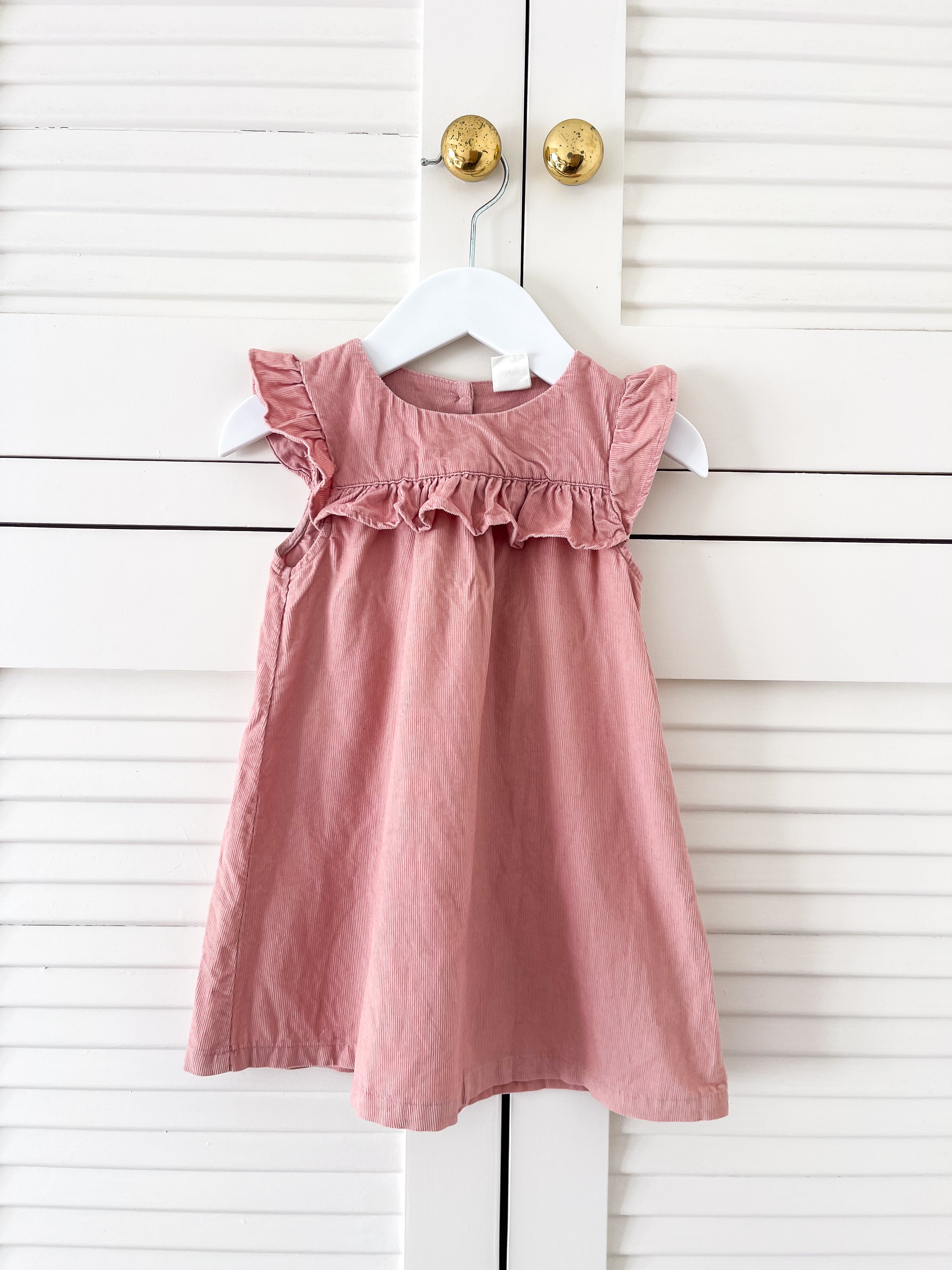 H&M pincord frill dress (9-12m)