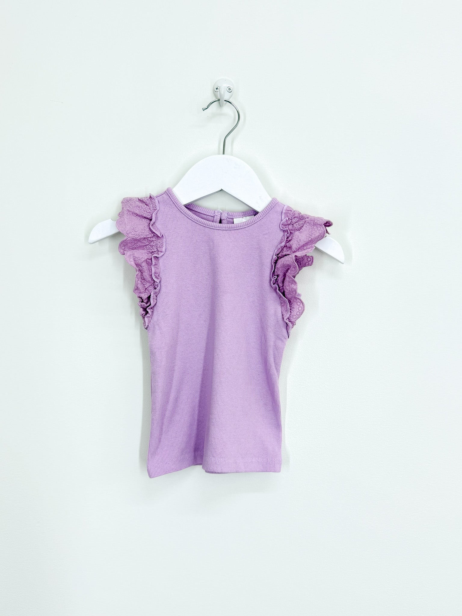 Teeny Weeny rib flutter lilac tee (12-18m)