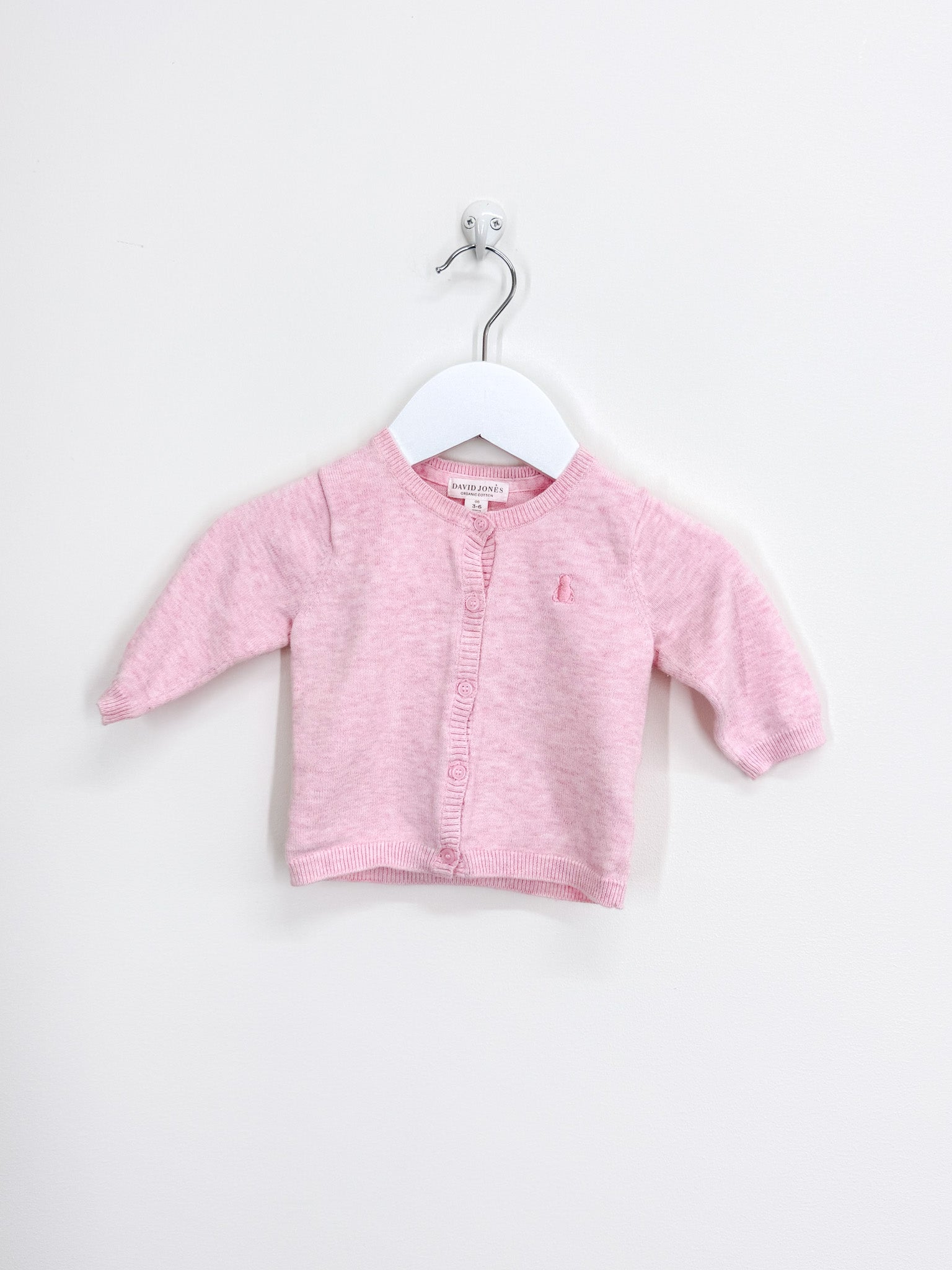 David Jones organic cotton cardigan - pink (3-6m)
