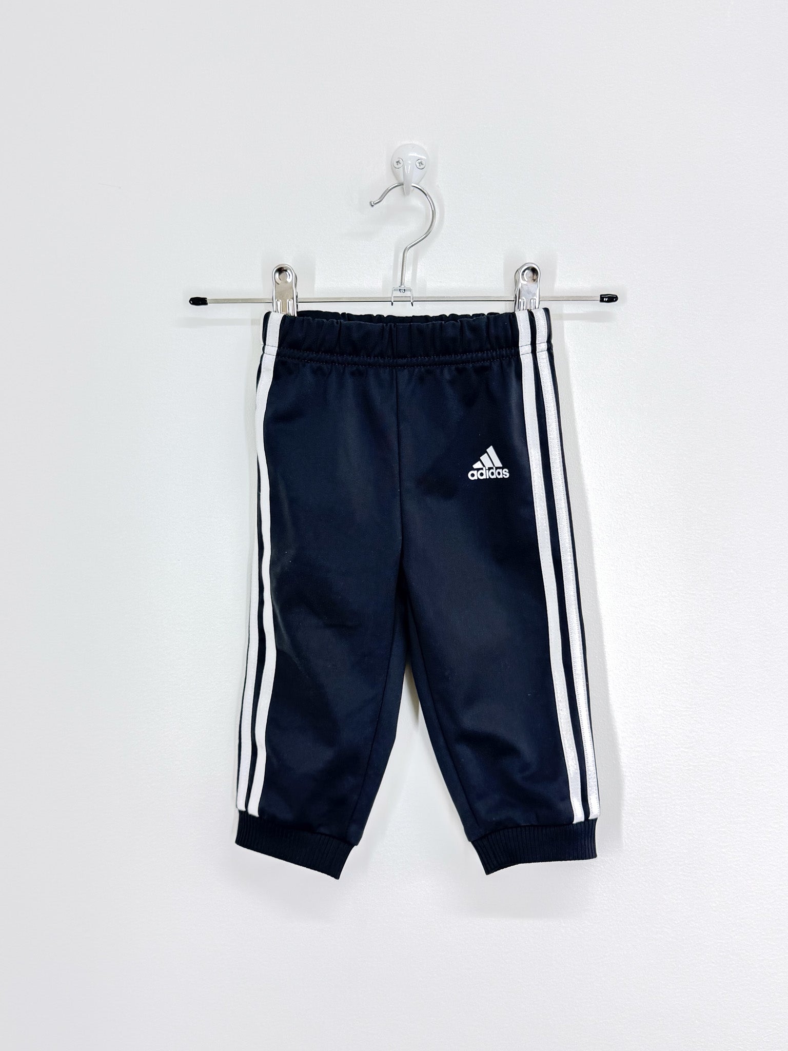 Adidas 3 stripe track pants (6-9m)