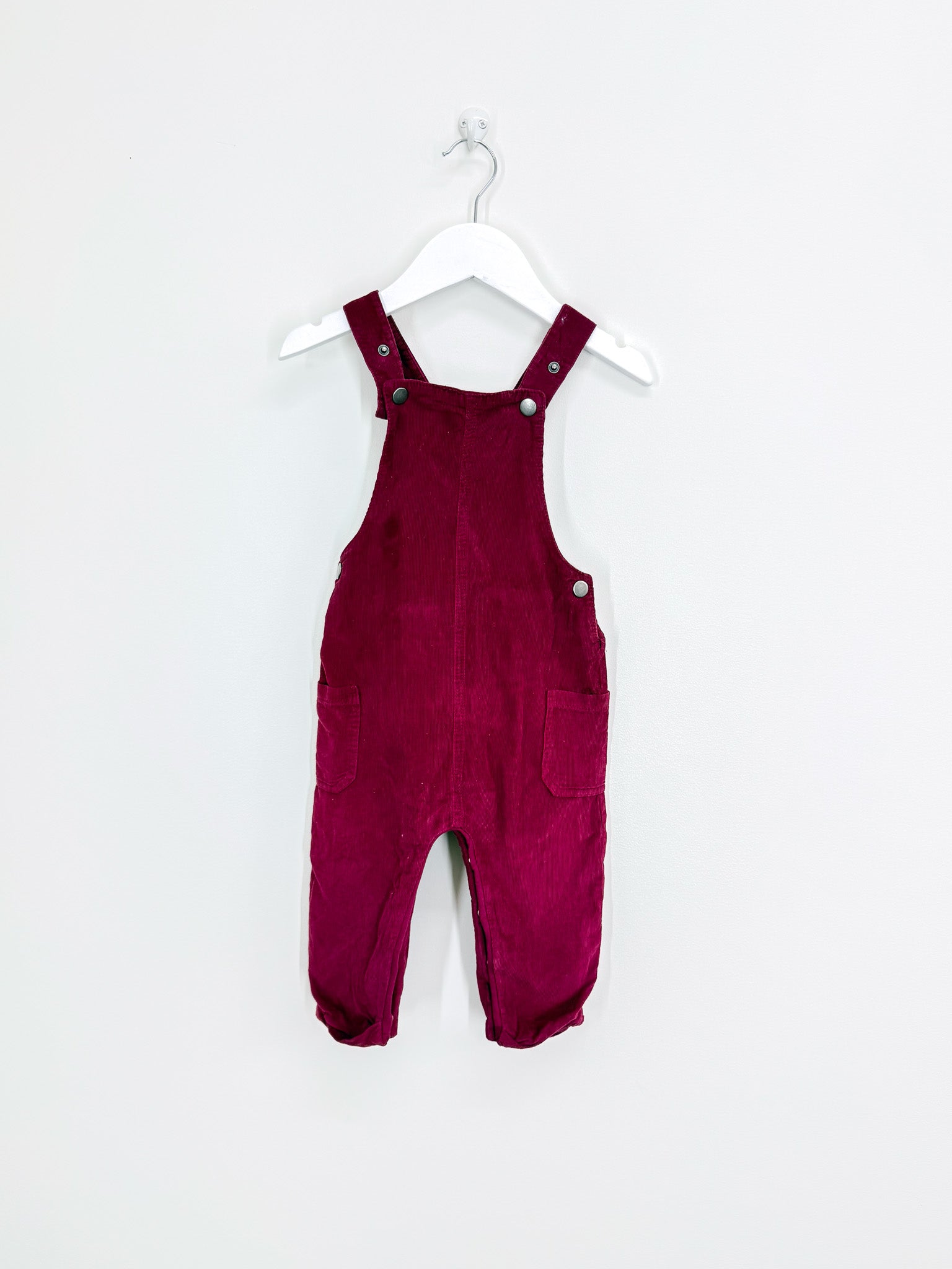 Teeny Weeny berry pincord overalls (12-18m)