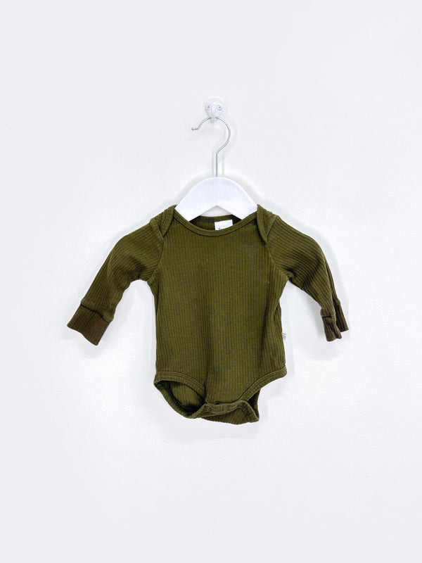 Teeny Weeny rib bodysuit - green (0-3m)