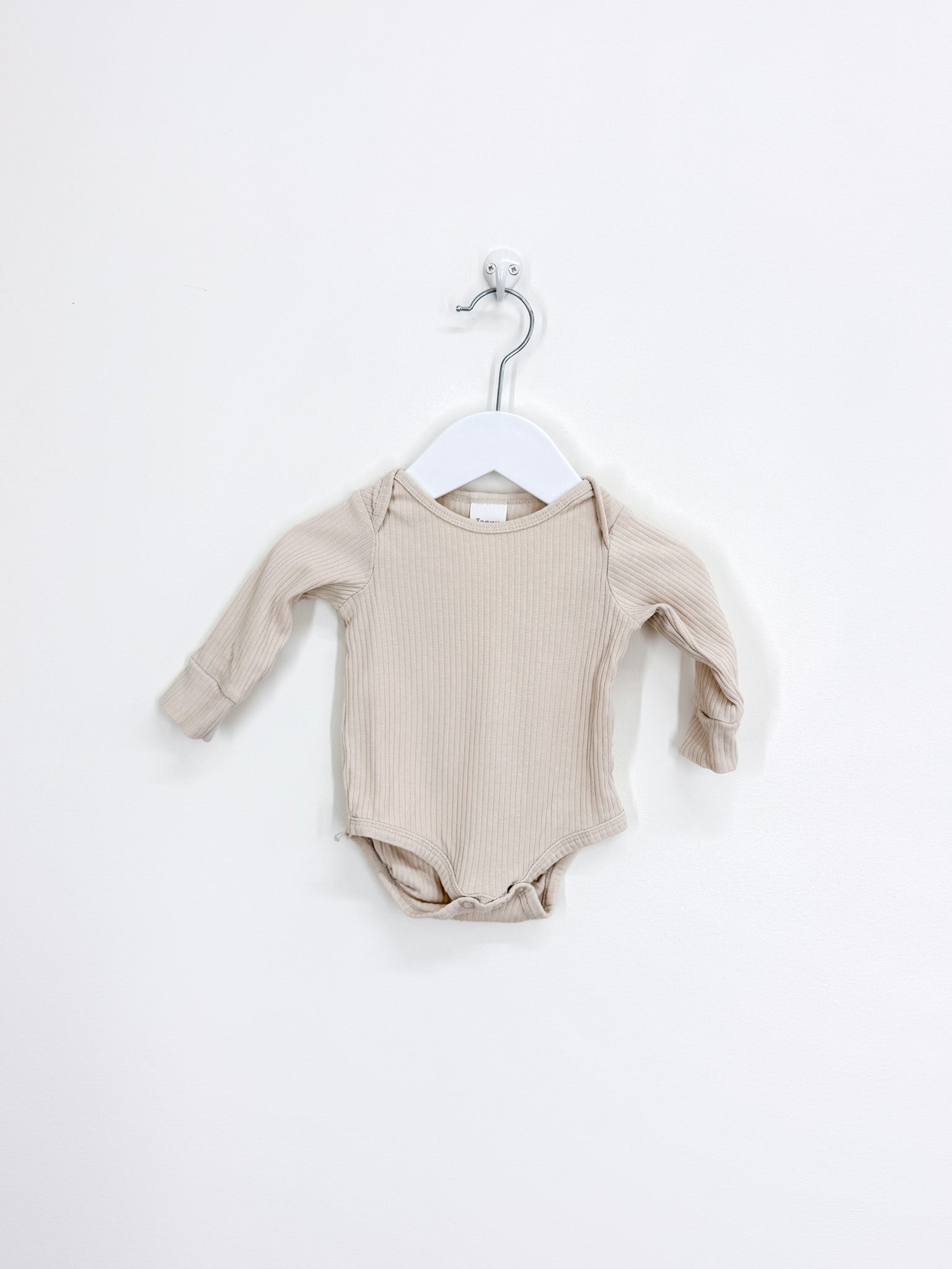 Teeny Weeny rib bodysuit - cream (0-3m)