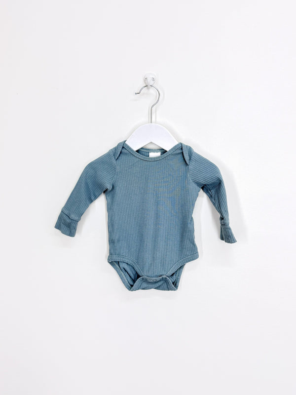 Teeny Weeny rib bodysuit - teal (0-3m)