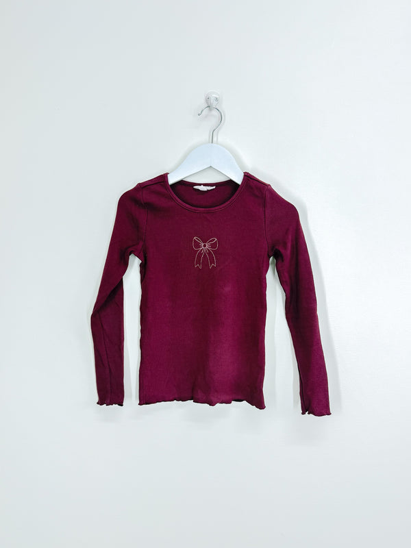 Mac & Ellie long sleeve rib bow tee (8y)