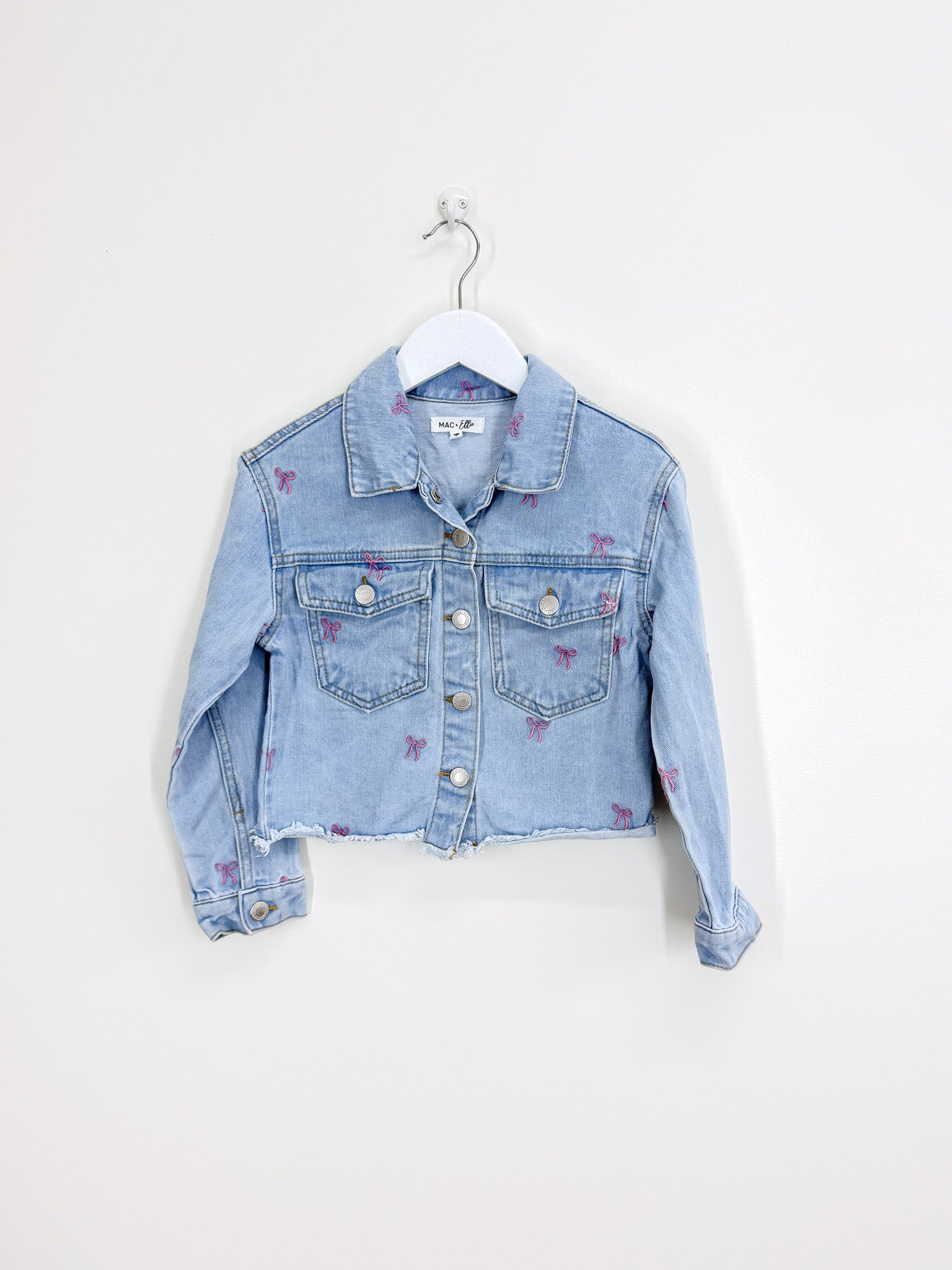 Mac & Ellie embroidered bow denim jacket (7y)